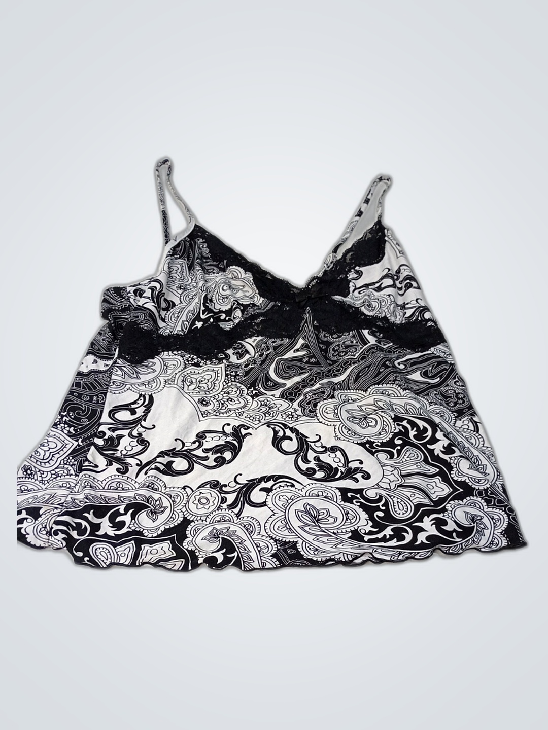 Donatella Printed Lace Camisole Top