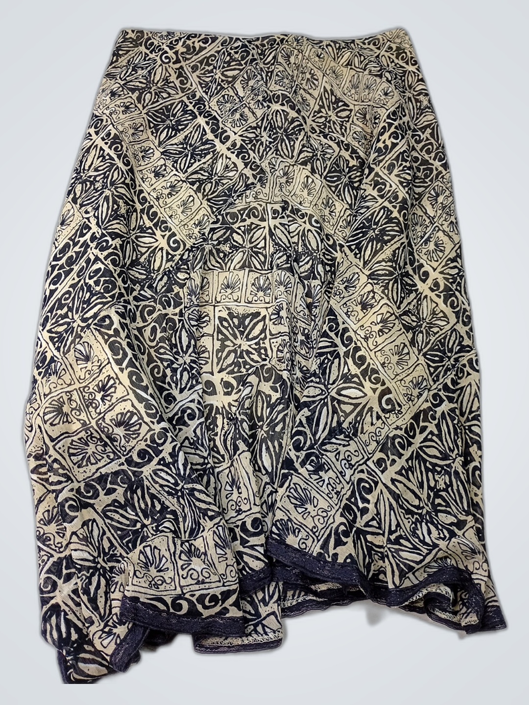 Black and Beige Floral Skirt