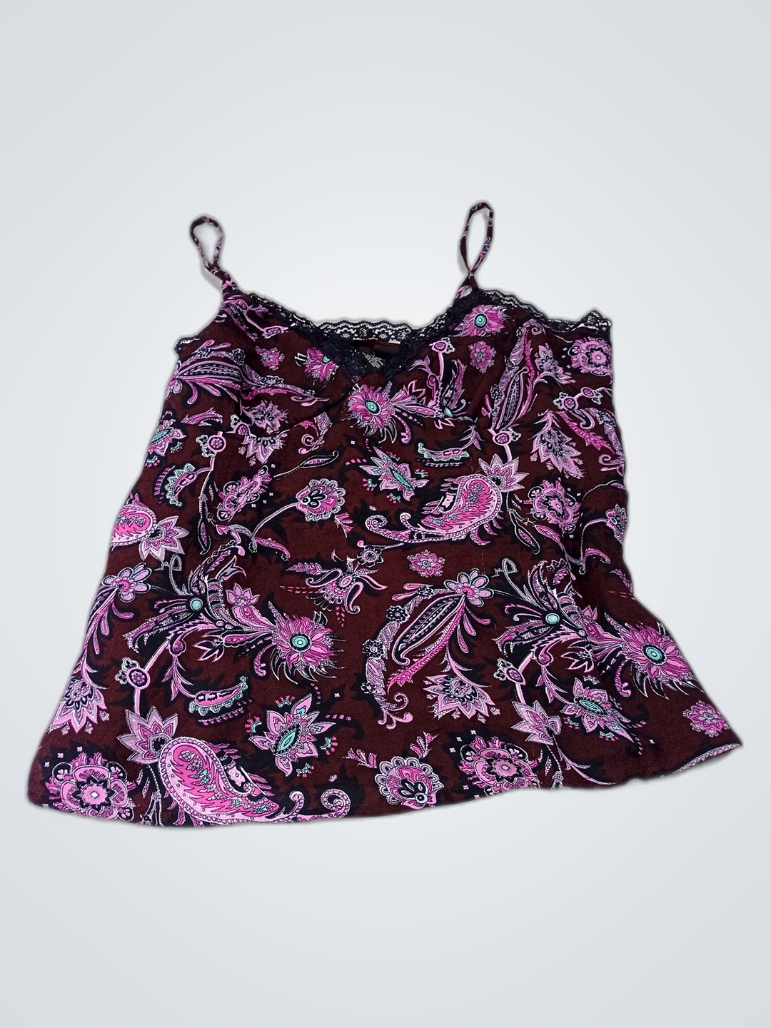 Nicole Miller Lace Trim Paisley Camisole