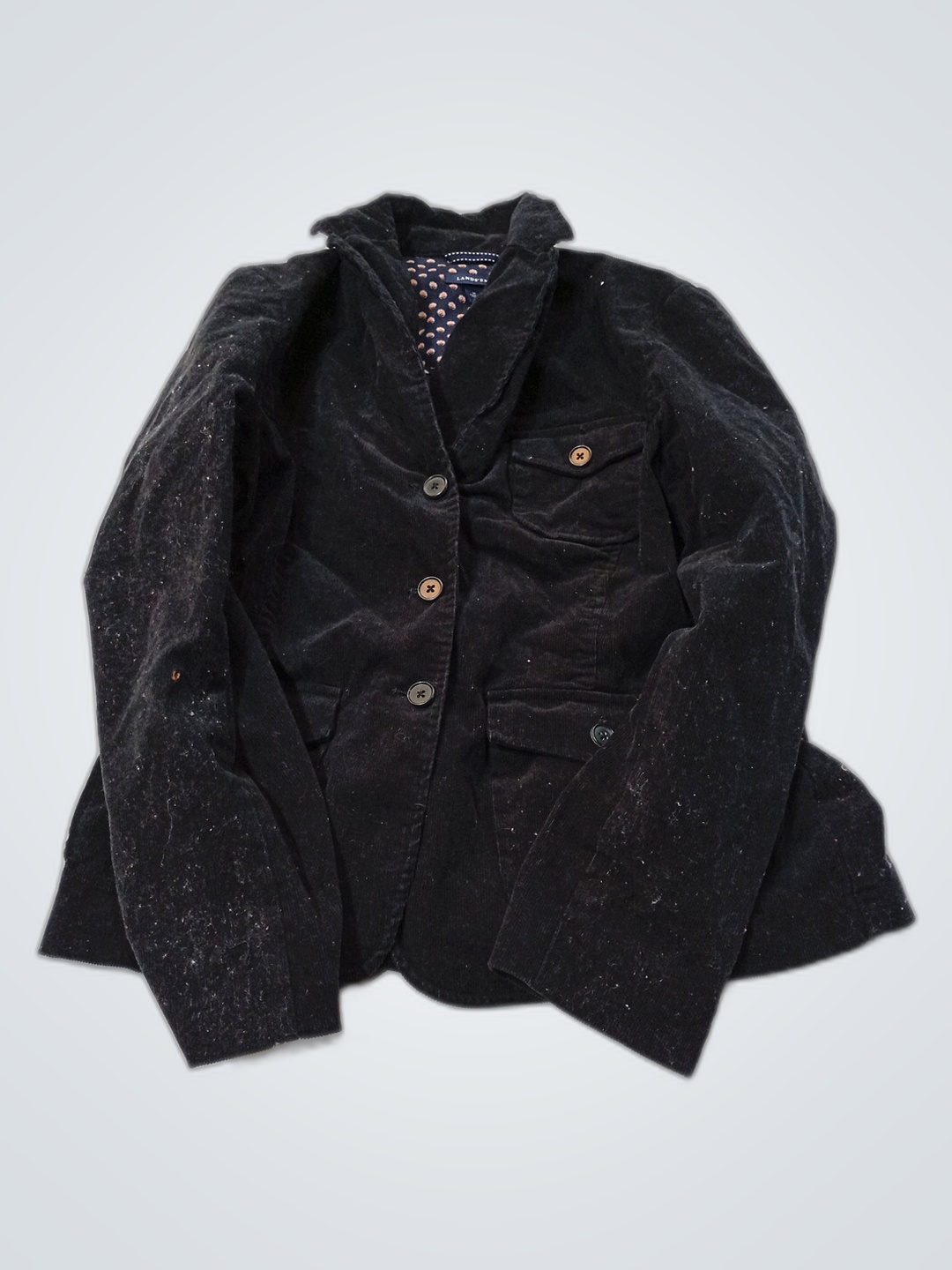 Lands' End Veste en velours côtelé noire