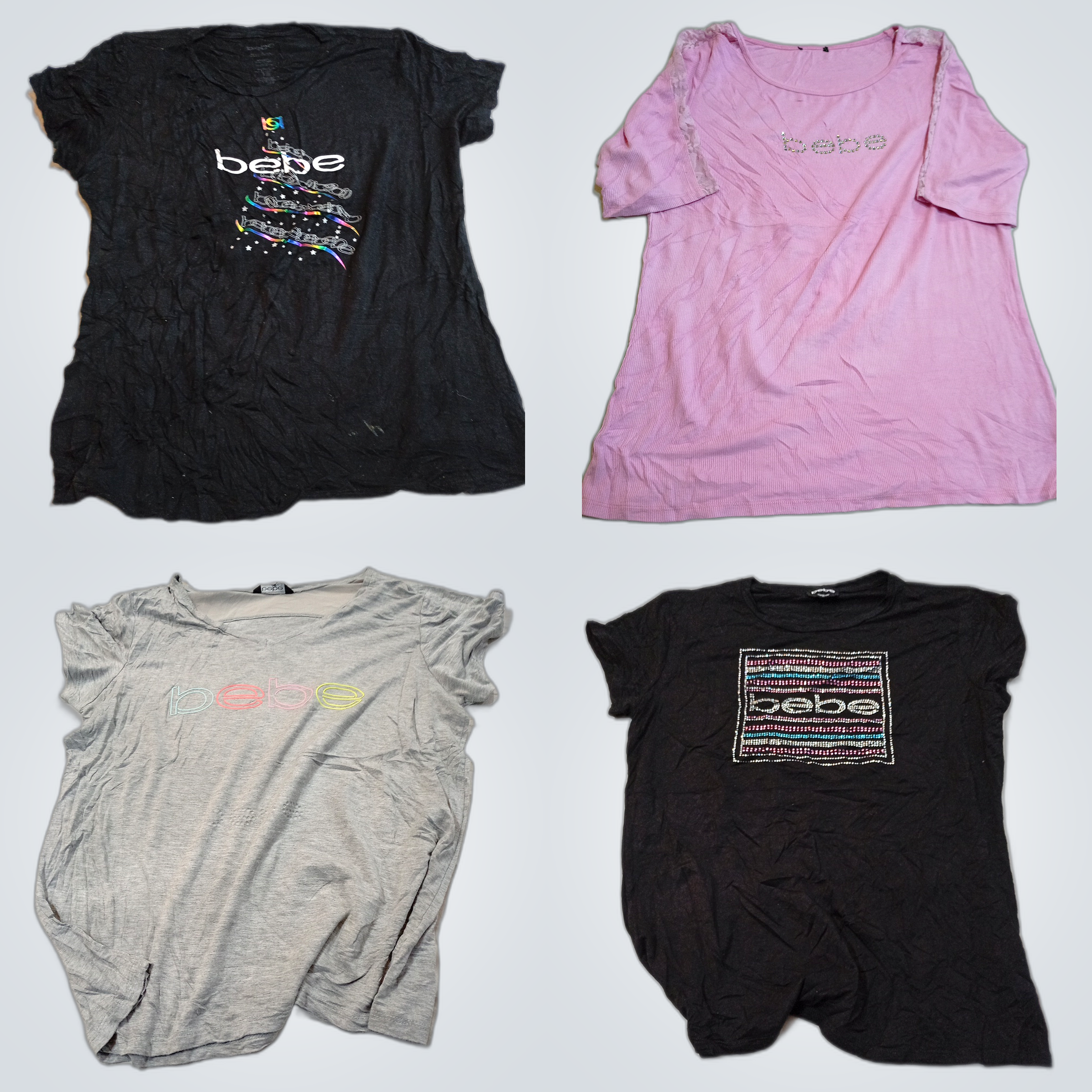 Bebe Printed T-Shirt Bundle - 10 Piece Ladies Fash..