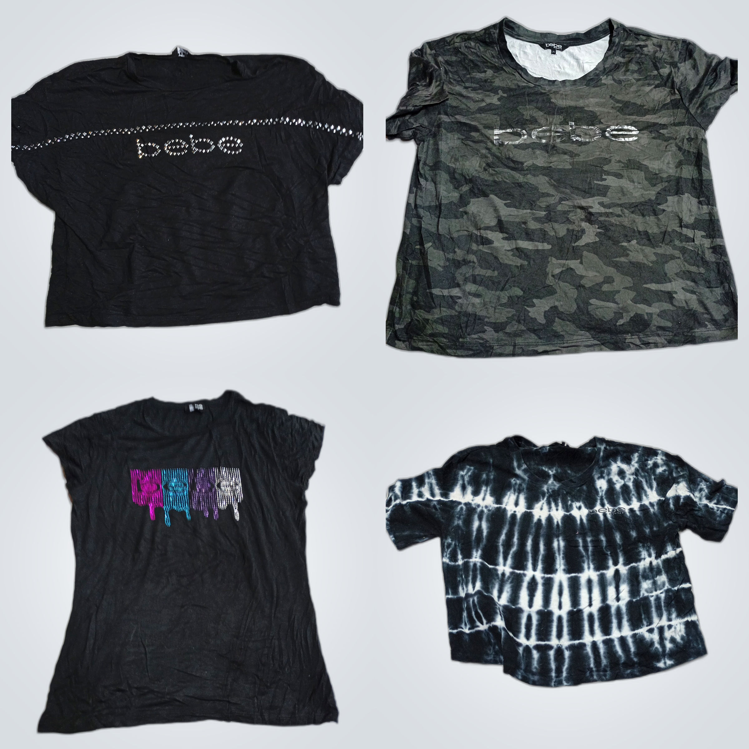 Bebe Printed T-Shirt Bundle - 10 Piece Fashion Lot