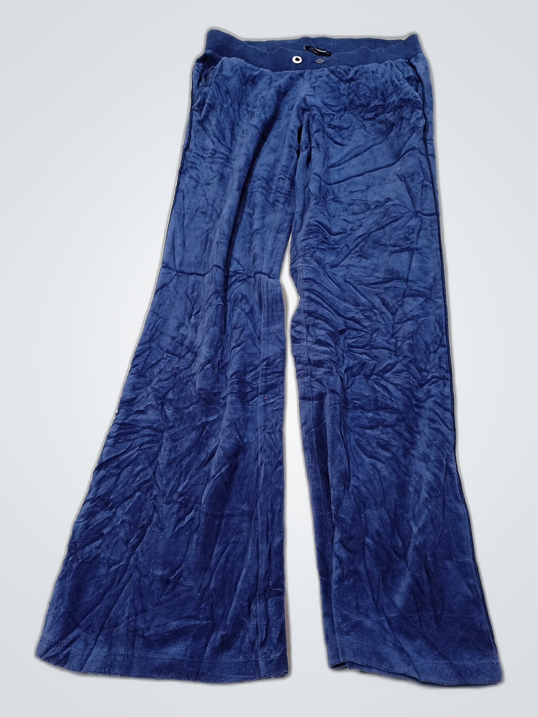 bebe Blue Velour Flared Pants