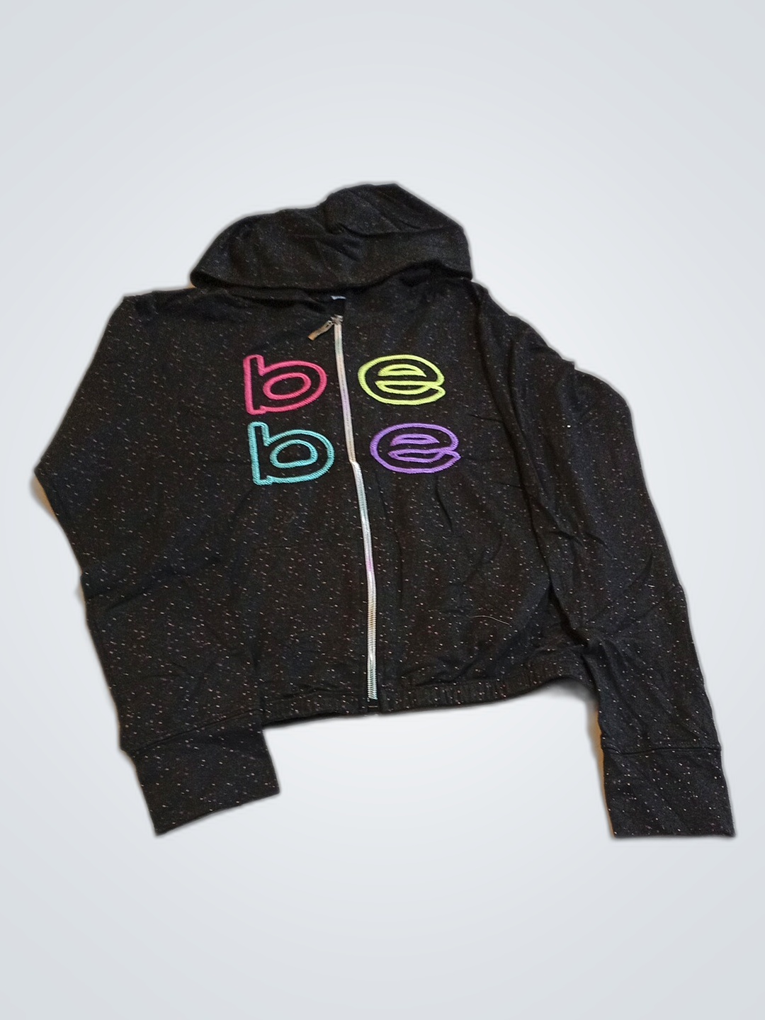 bebe Girls Glitter Zipper Hoodie