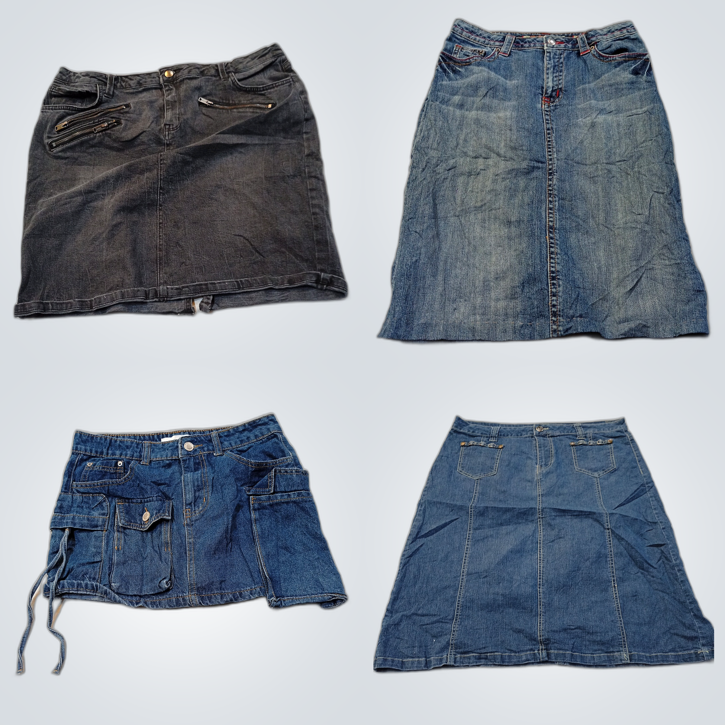 Paquet de jupes en jean et chic légèrement usagées..