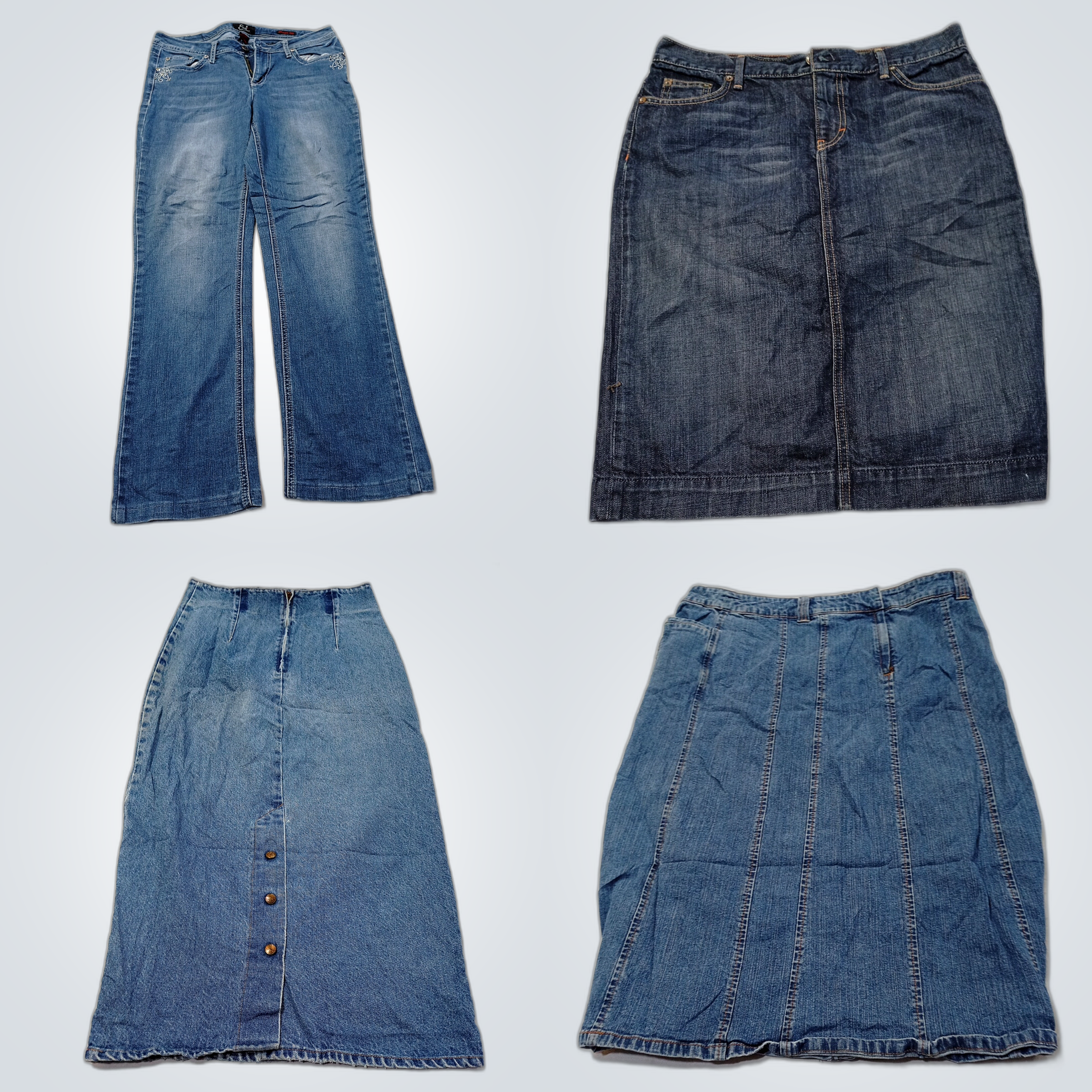 Earl Jean Denim Bundle: 7-Piece Skirt & Pant Mix w..