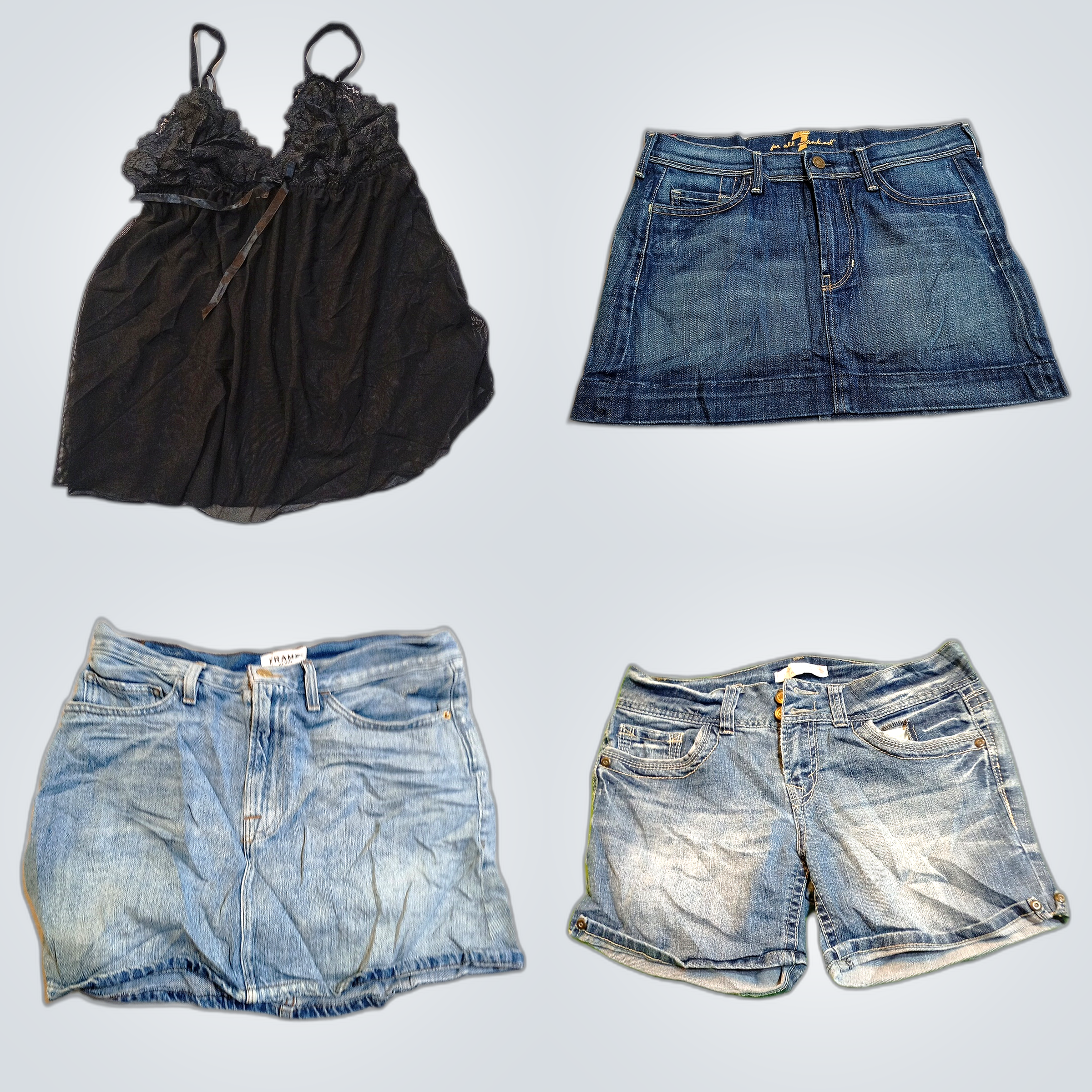 Designer Denim & Spitze Bundle: 12 Teile Fashion M..