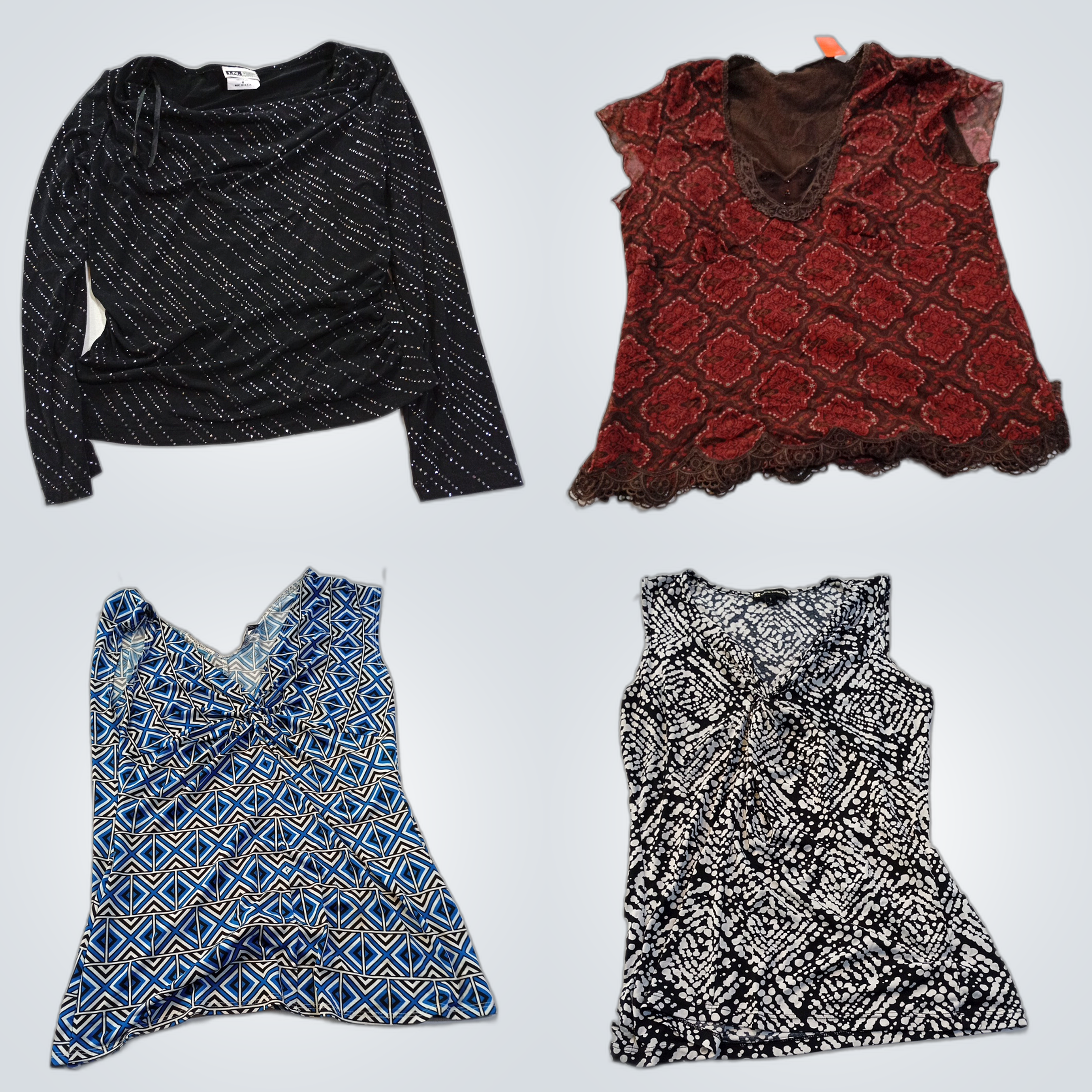 Designer Printed Blouse Bundle Apt. 9, CHAPS, I.N...