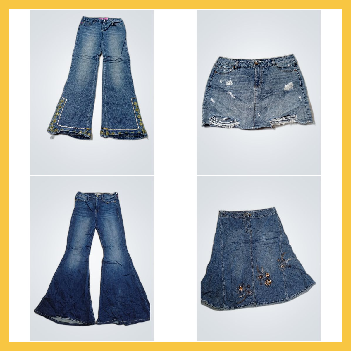 Ensemble jupe en denim et jeans évasés : American ..