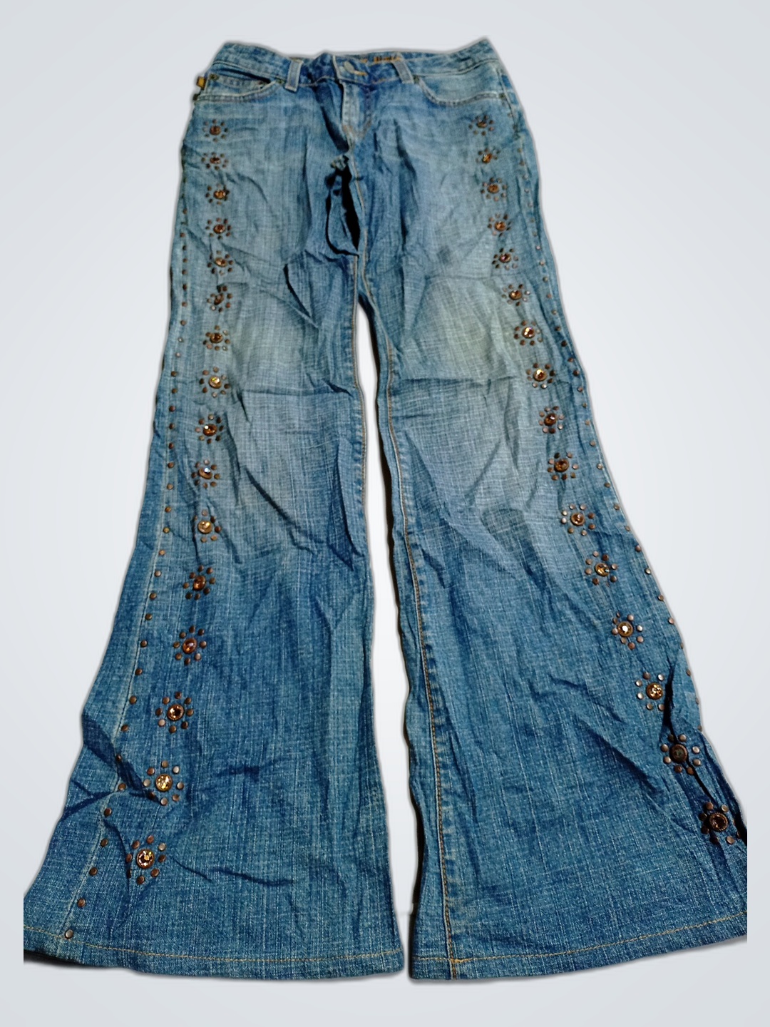 Embellished Wide-Leg Jeans