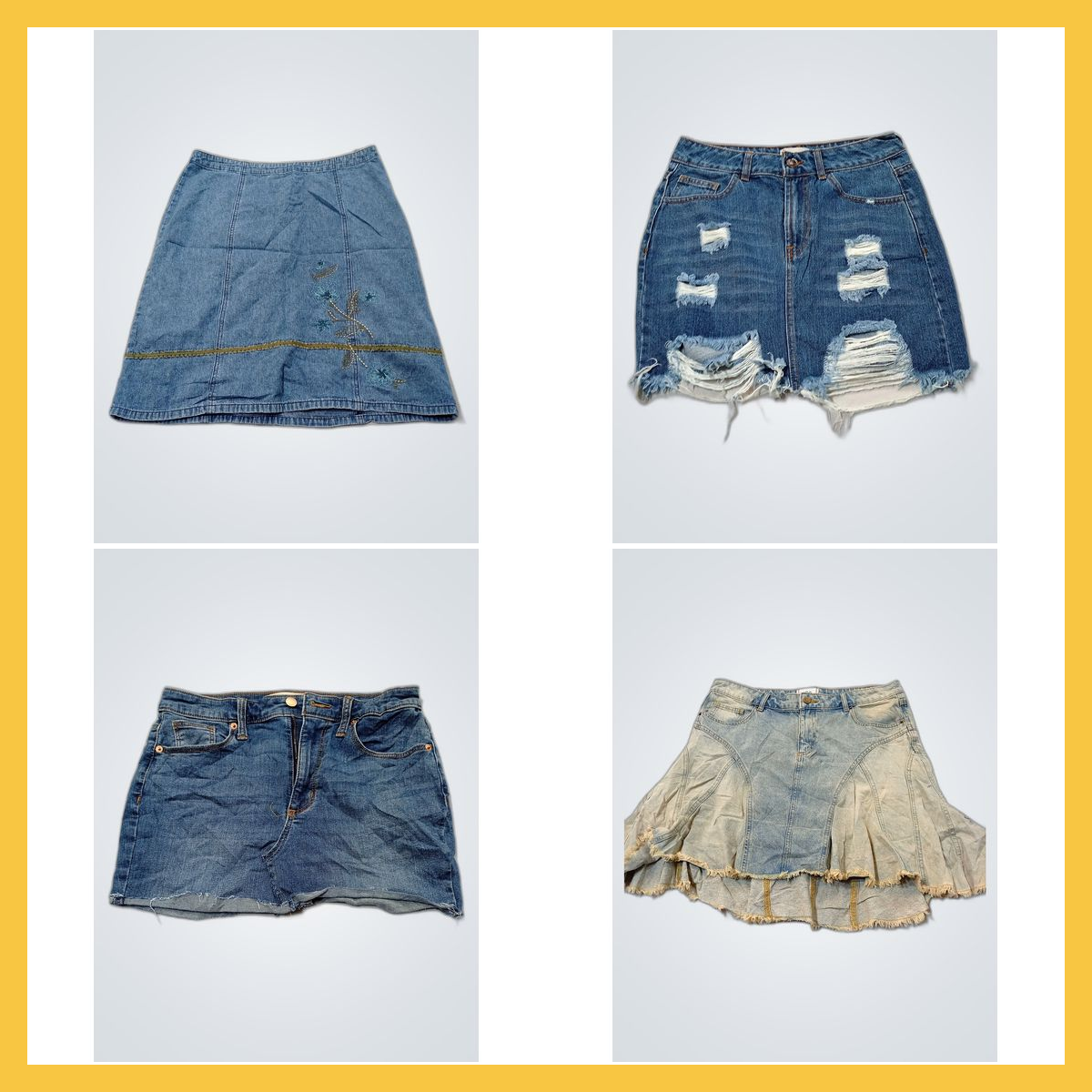 Conjunto de Saia Jeans 7pcs Mistura de Marcas RISE..