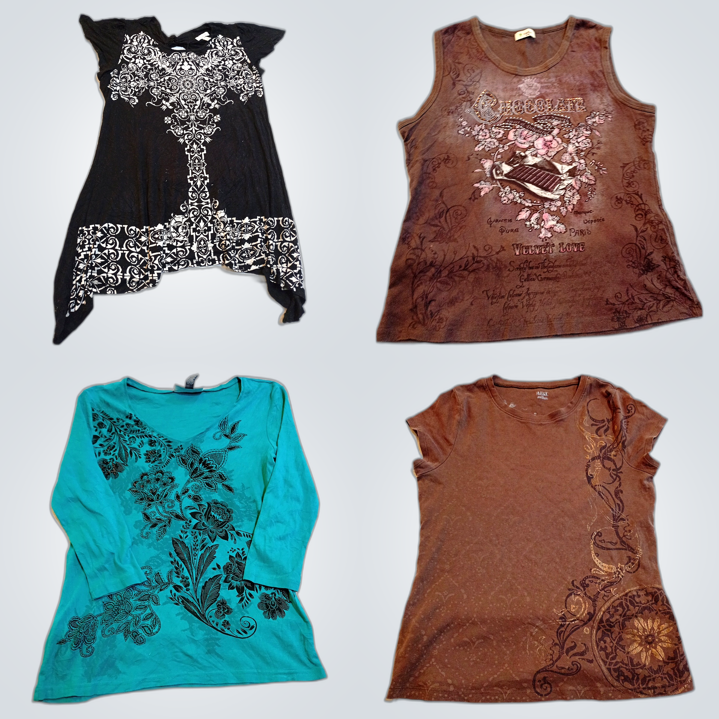 Designer Bundle: 10 Pc Mixed Print Tops & Dresses ..