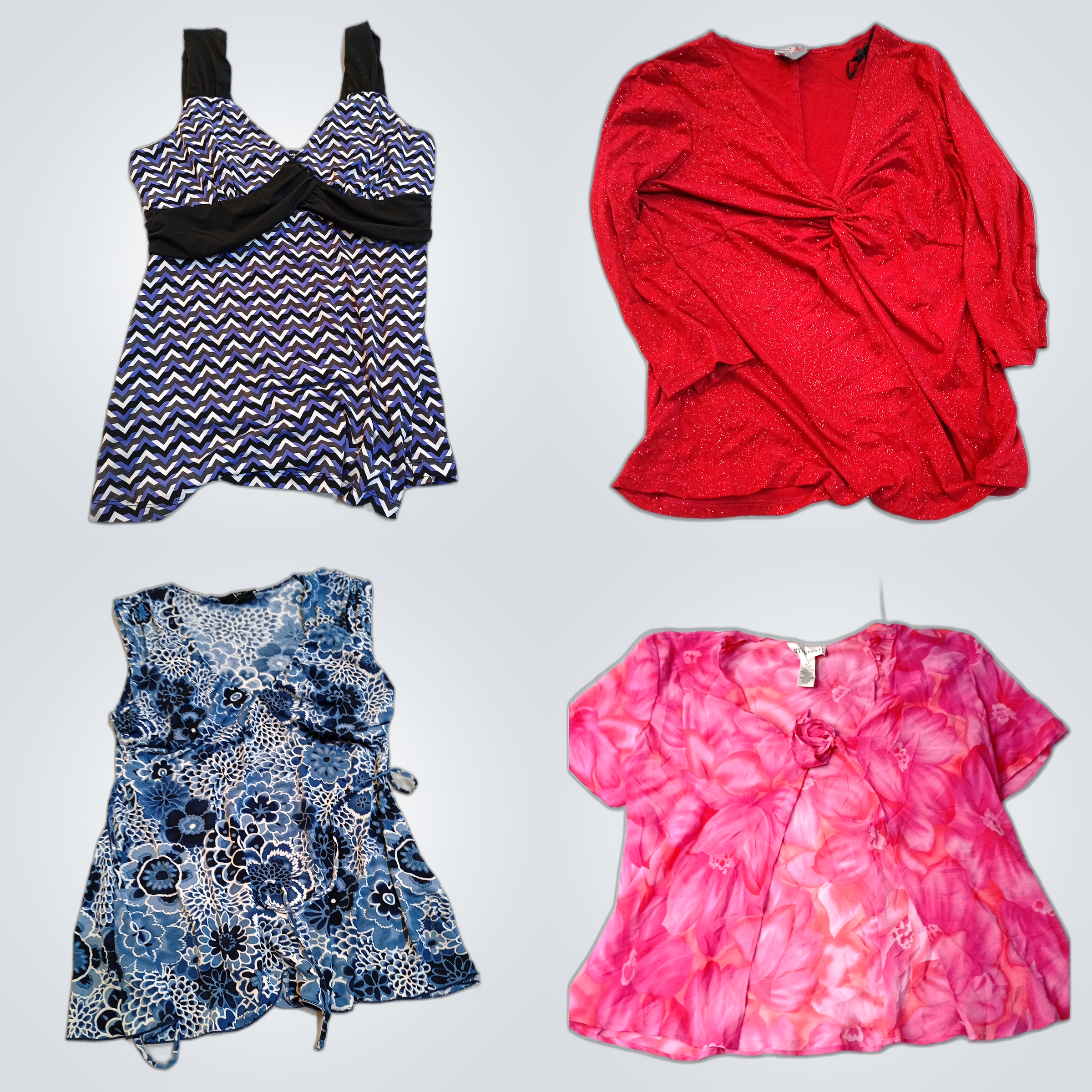 Silk & Printed Blouse Bundle - CATO, XOXO, Maurice..