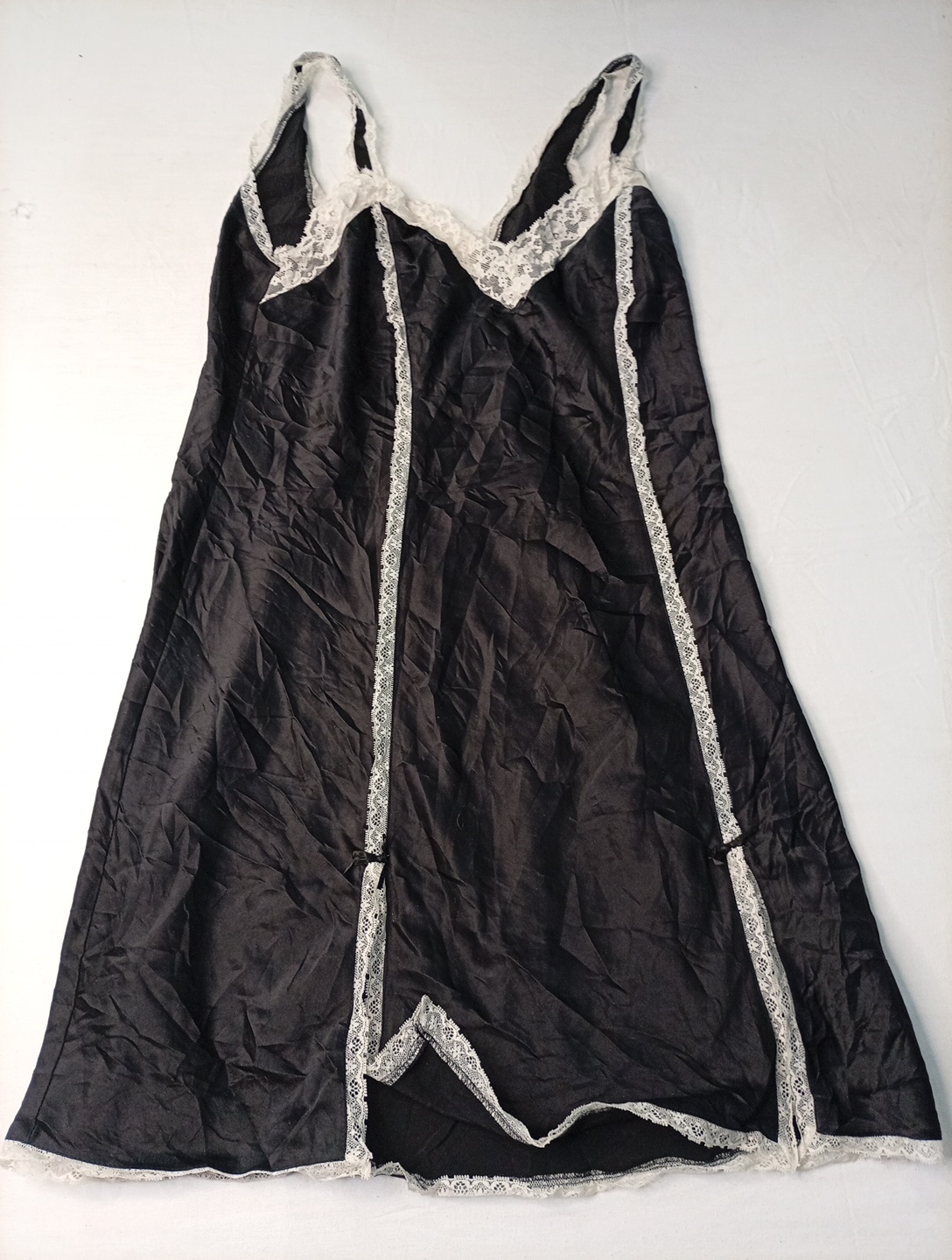 Ralph Lauren Black Lace Trim Slip Dress