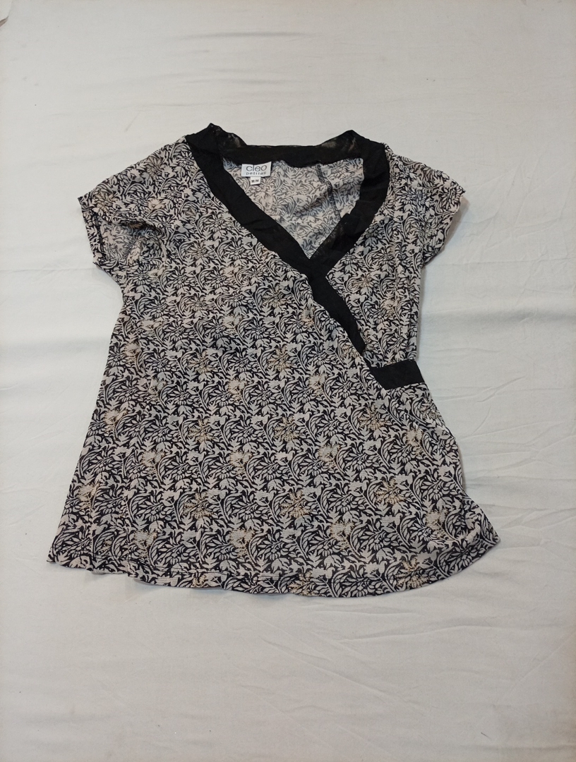 Cleo Petites Printed Wrap Blouse