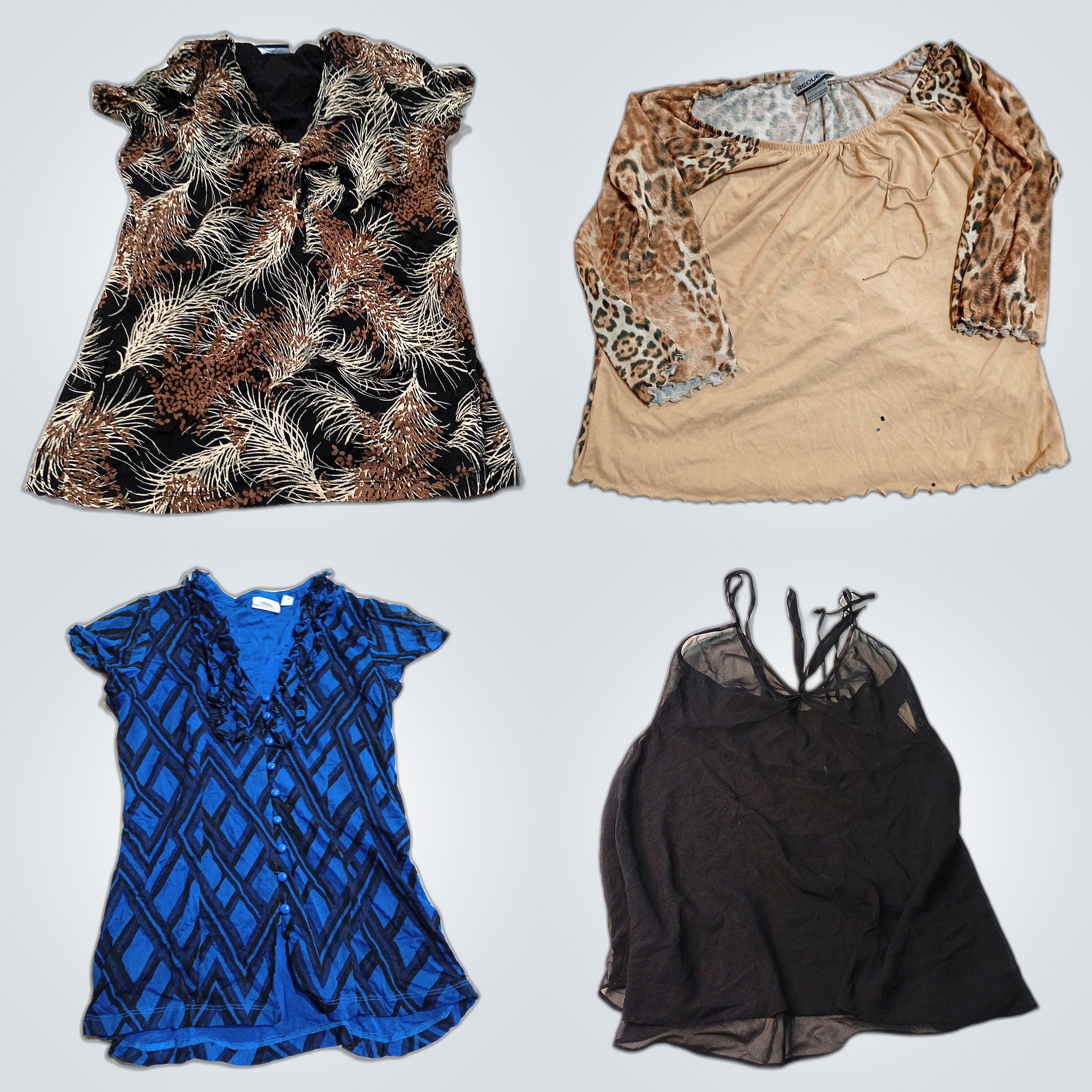 Fashionable Bundle: 10 Pc Mix of Printed Blouses &..