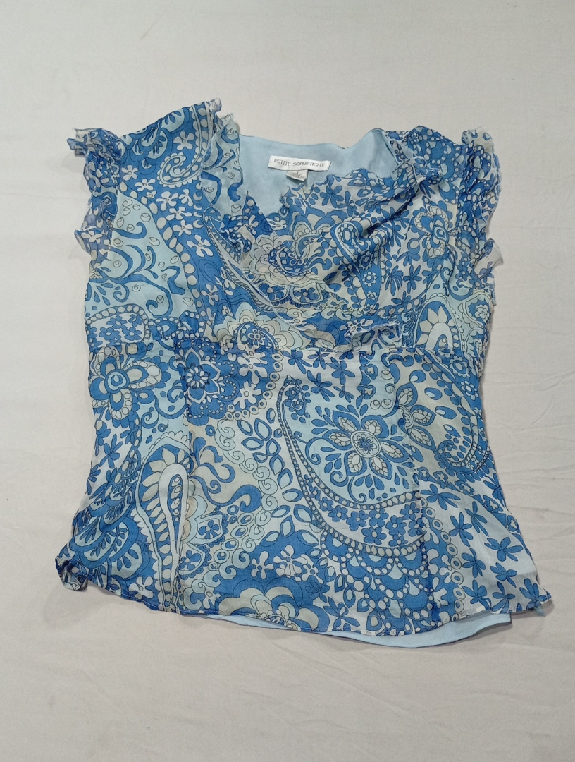 Blouse en paisley bleu