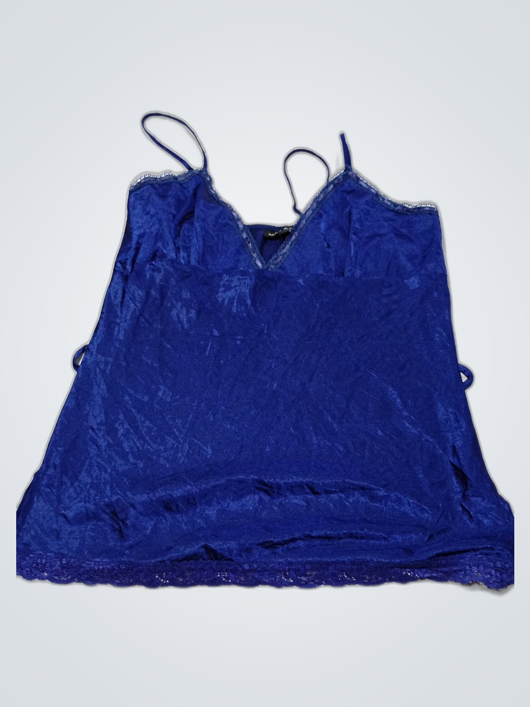 Urban Outfitters Top in Rete Blu con Pizzo