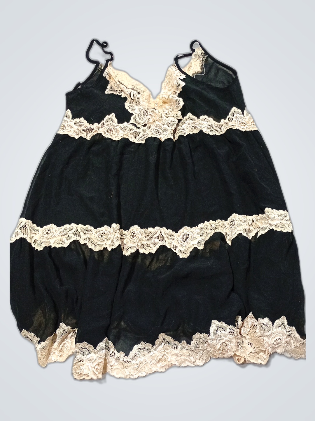 Mystique Intimates Black Lace Slip Dress