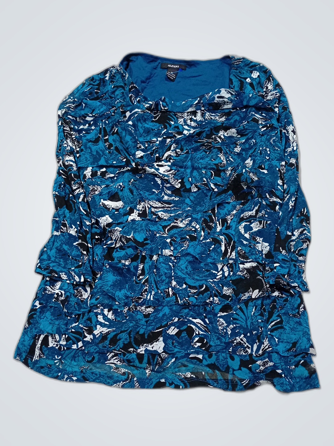 Alfani Blue Floral Blouse
