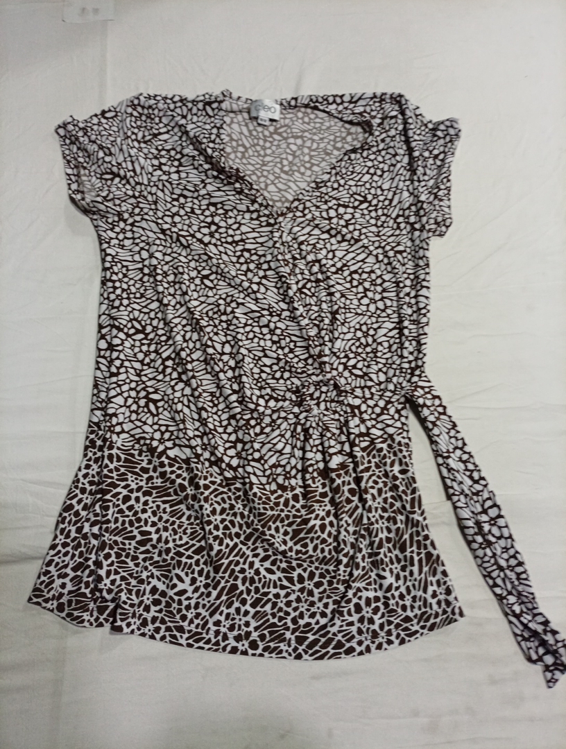 Cleo Printed Wrap Blouse