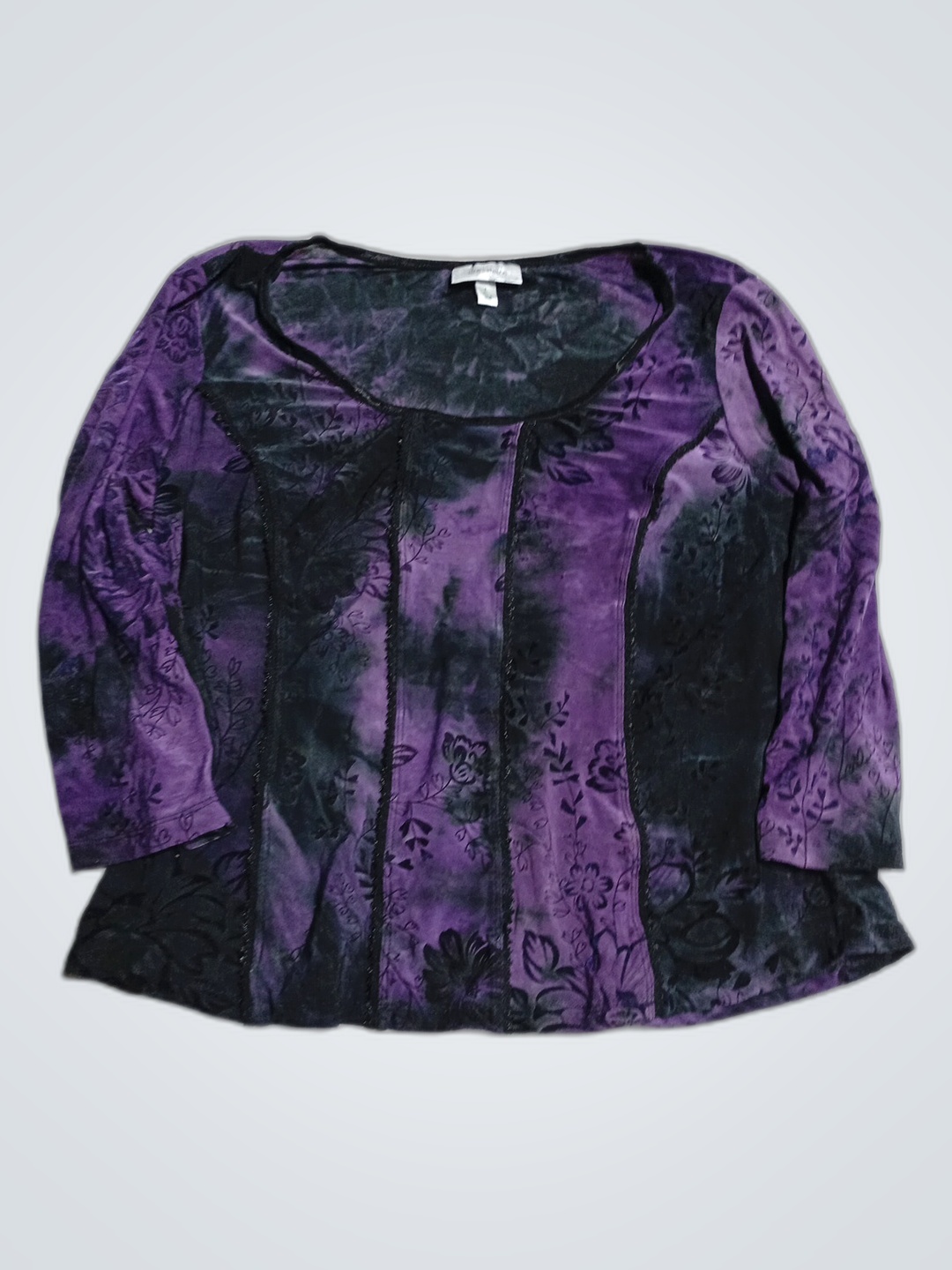 Purple and Black Tie-Dye Top