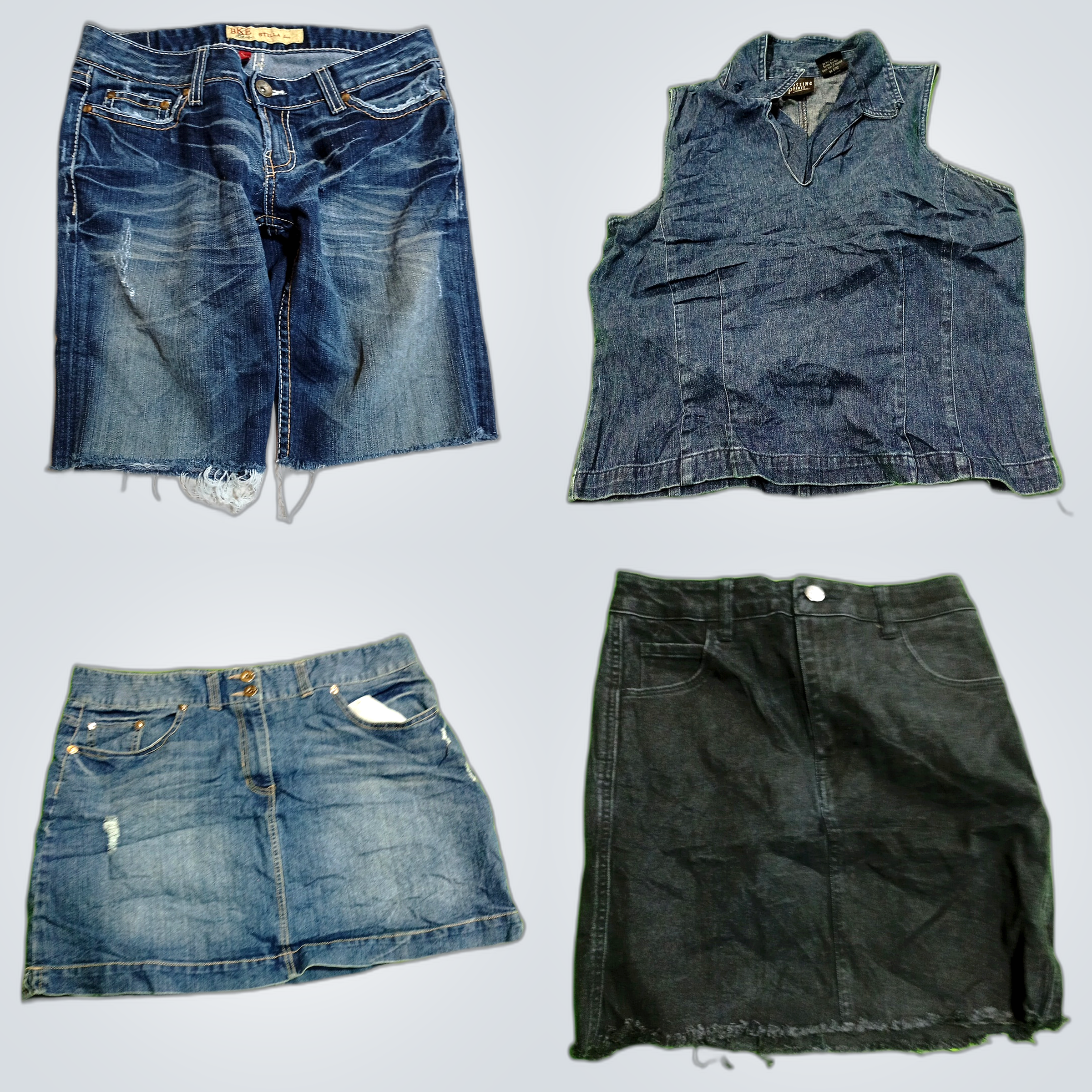Pacote de Saia Jeans e Shorts Jeans - YMI, SO, BKE..