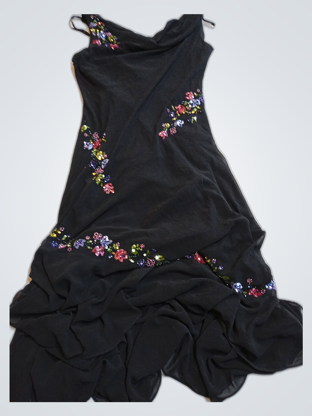 Robe de soirée florale noire