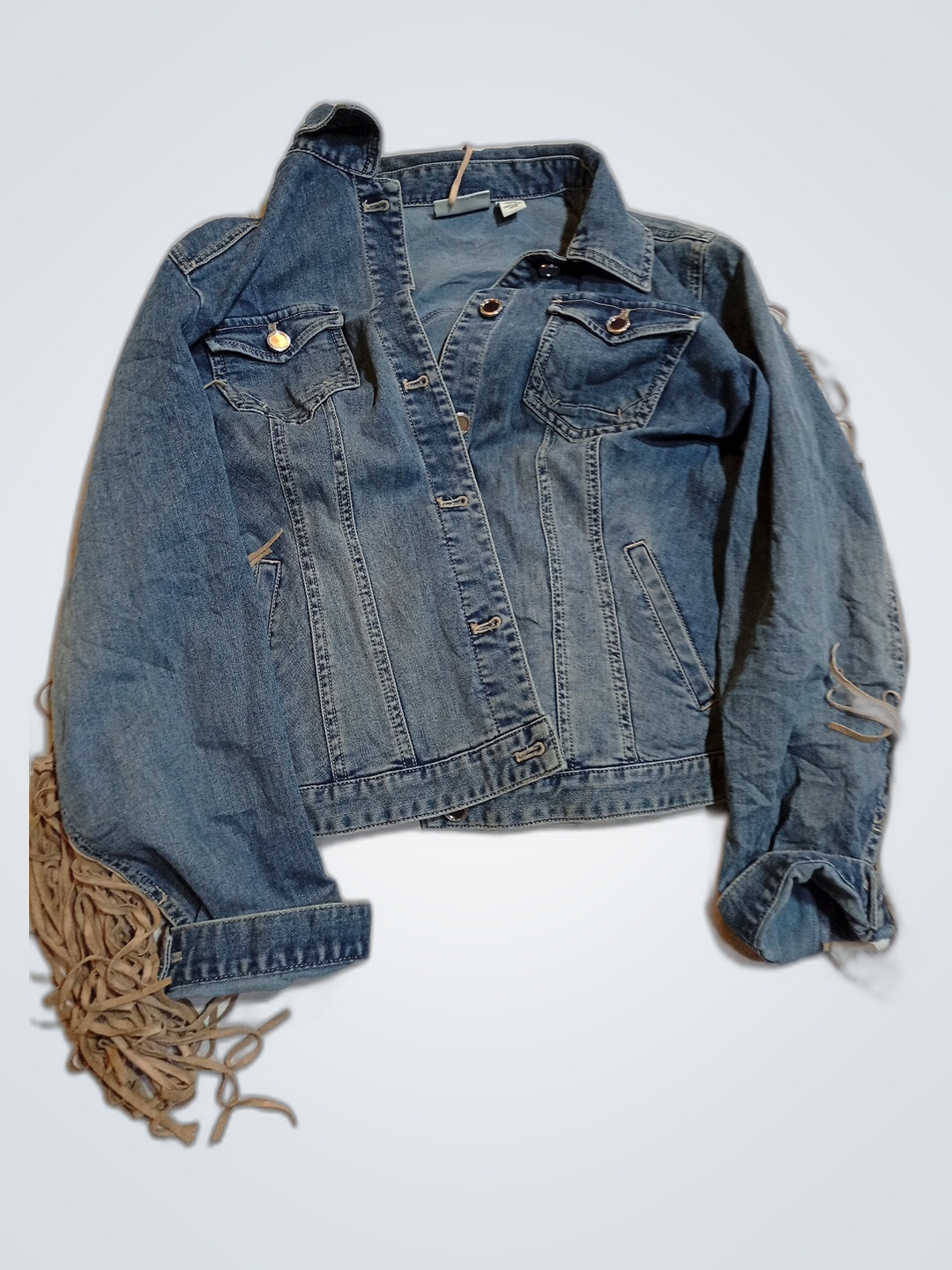 Veste en denim avec franges