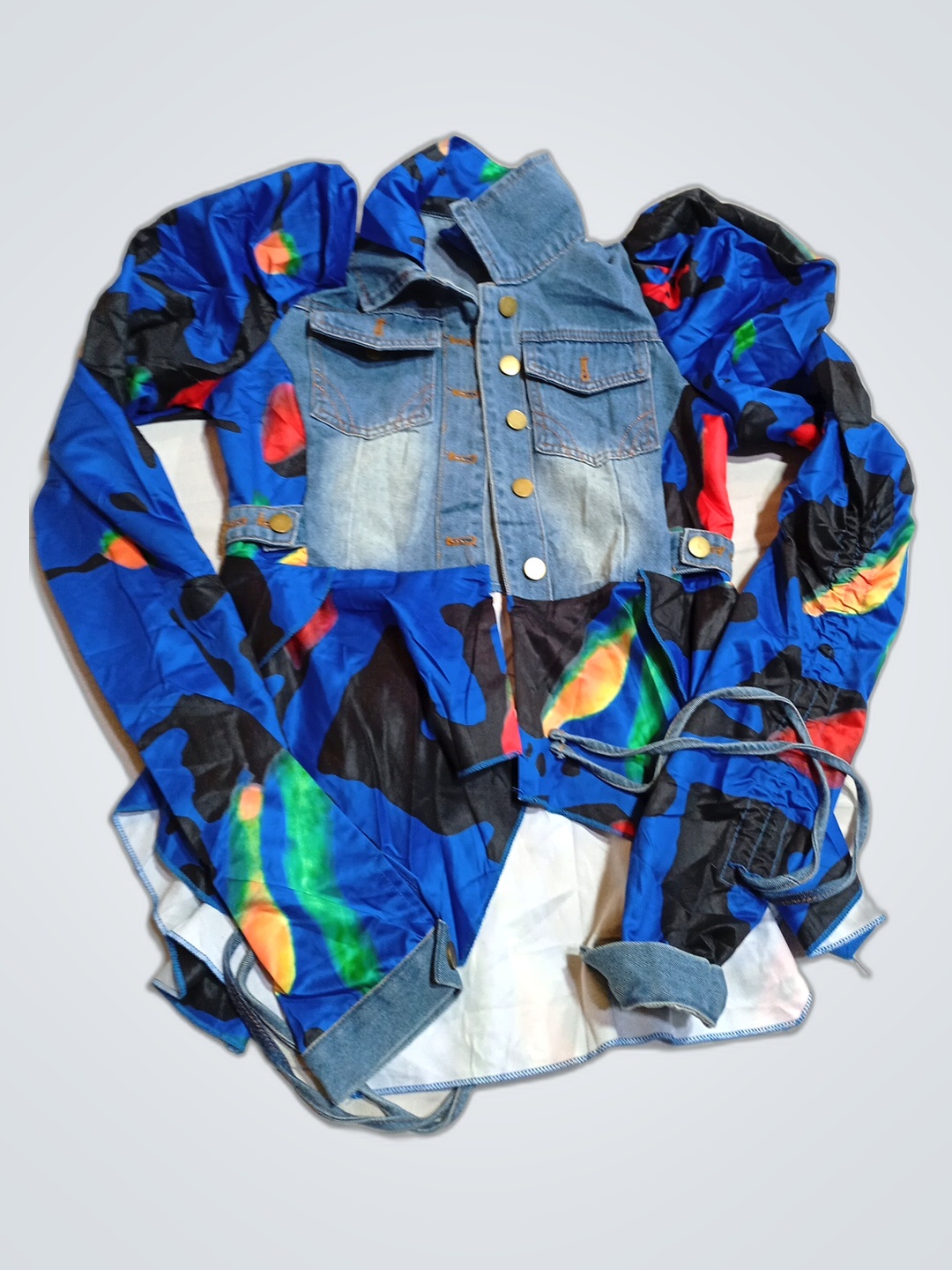 Denim and Silky Jacket