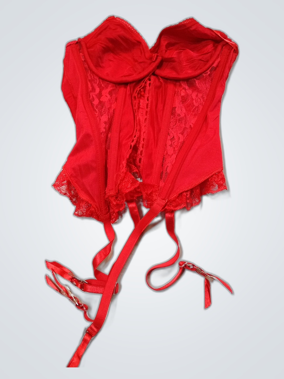 Rotes Spitzenkorsett