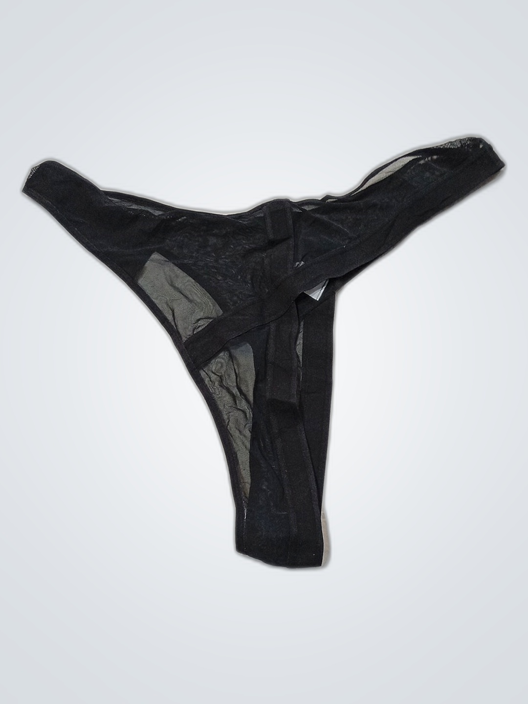 Parade Black Mesh Thong