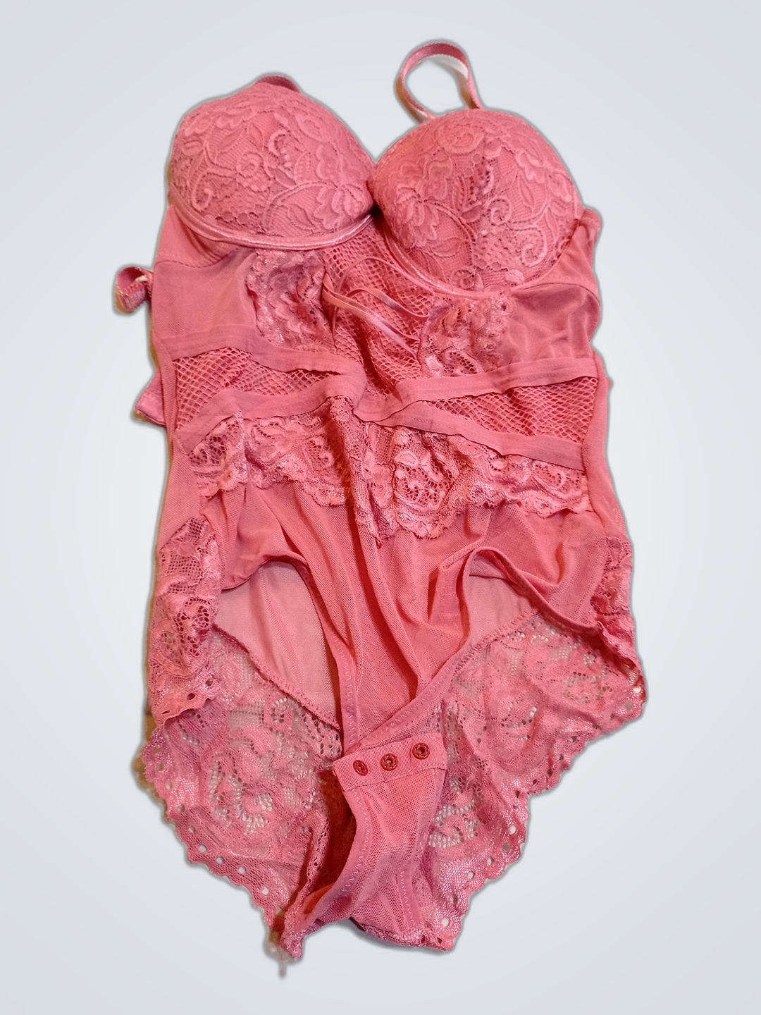 Rosa Spitzenbodysuit