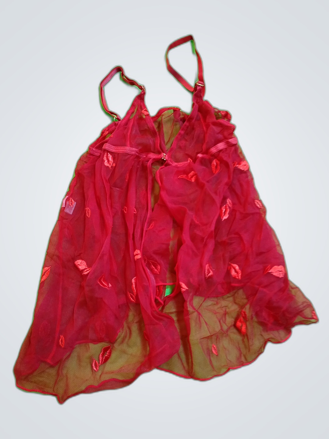 Rote durchsichtige Top