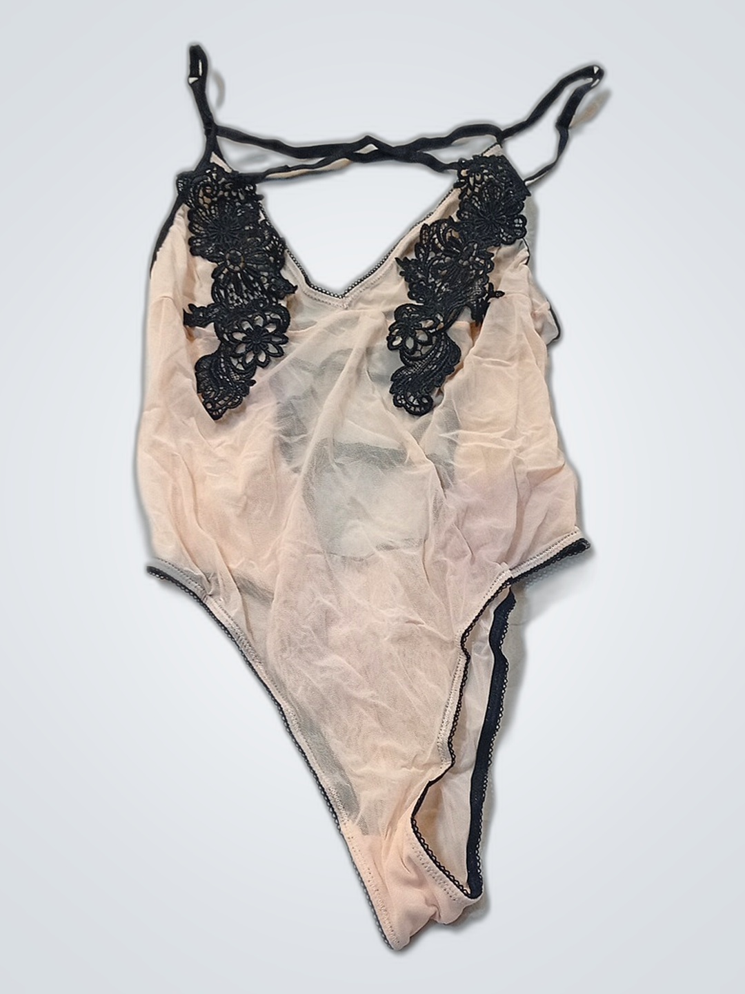 Sheer Bodysuit with Lace Details