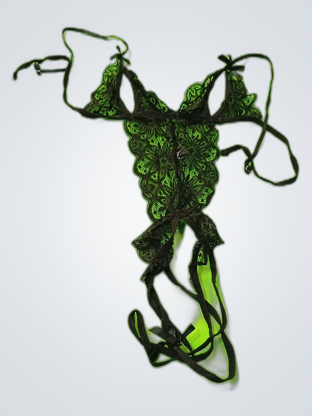 Schwarzer Spitzen-Bodysuit