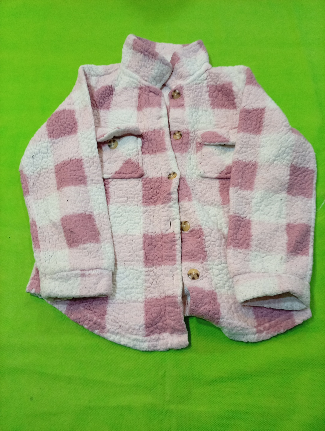 Roxy Pink Checkered Fleecejacke