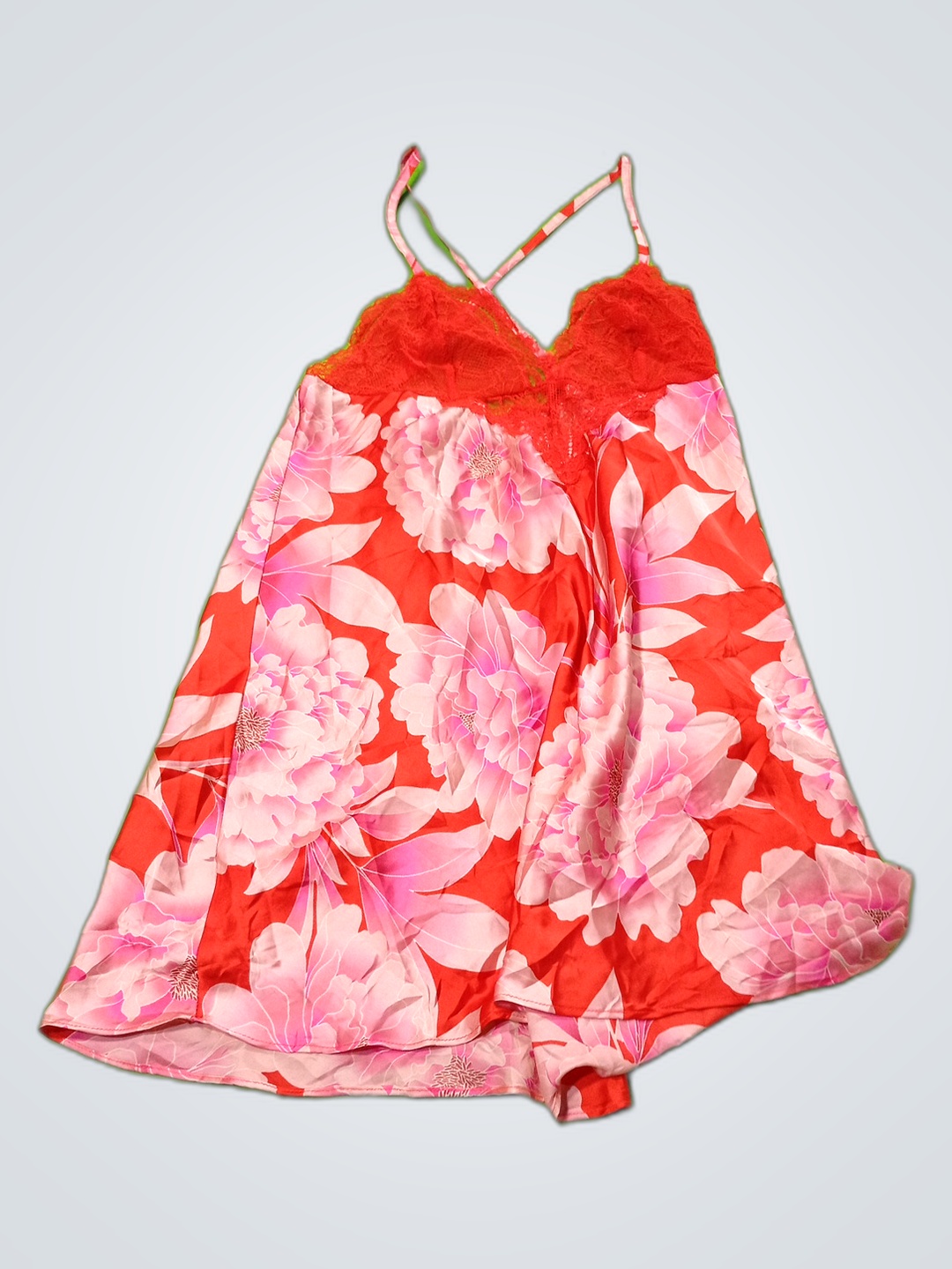 Floral Lace Trim Chemise