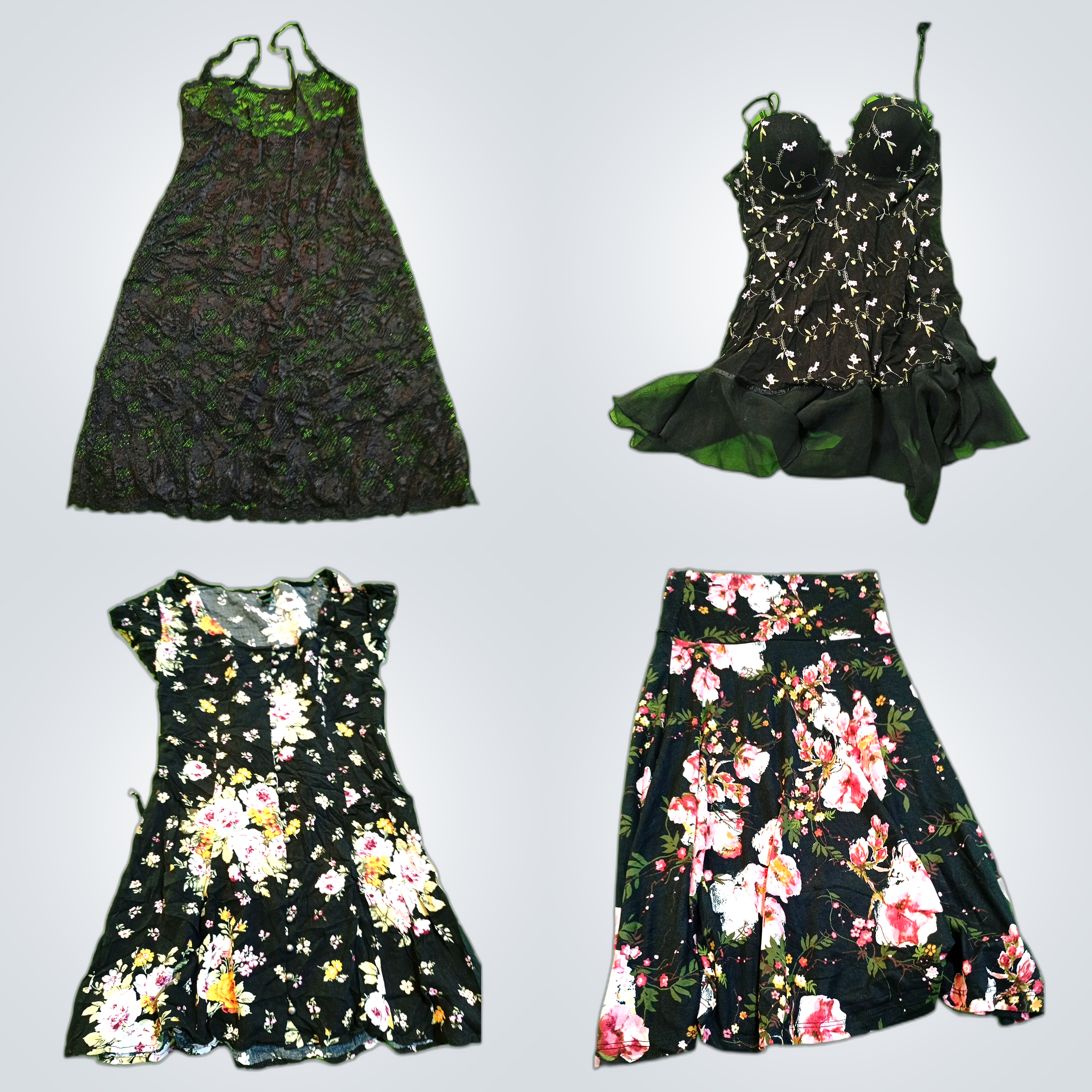 Ensemble de robes fleuries : Vera Wang, Evan-Picon..