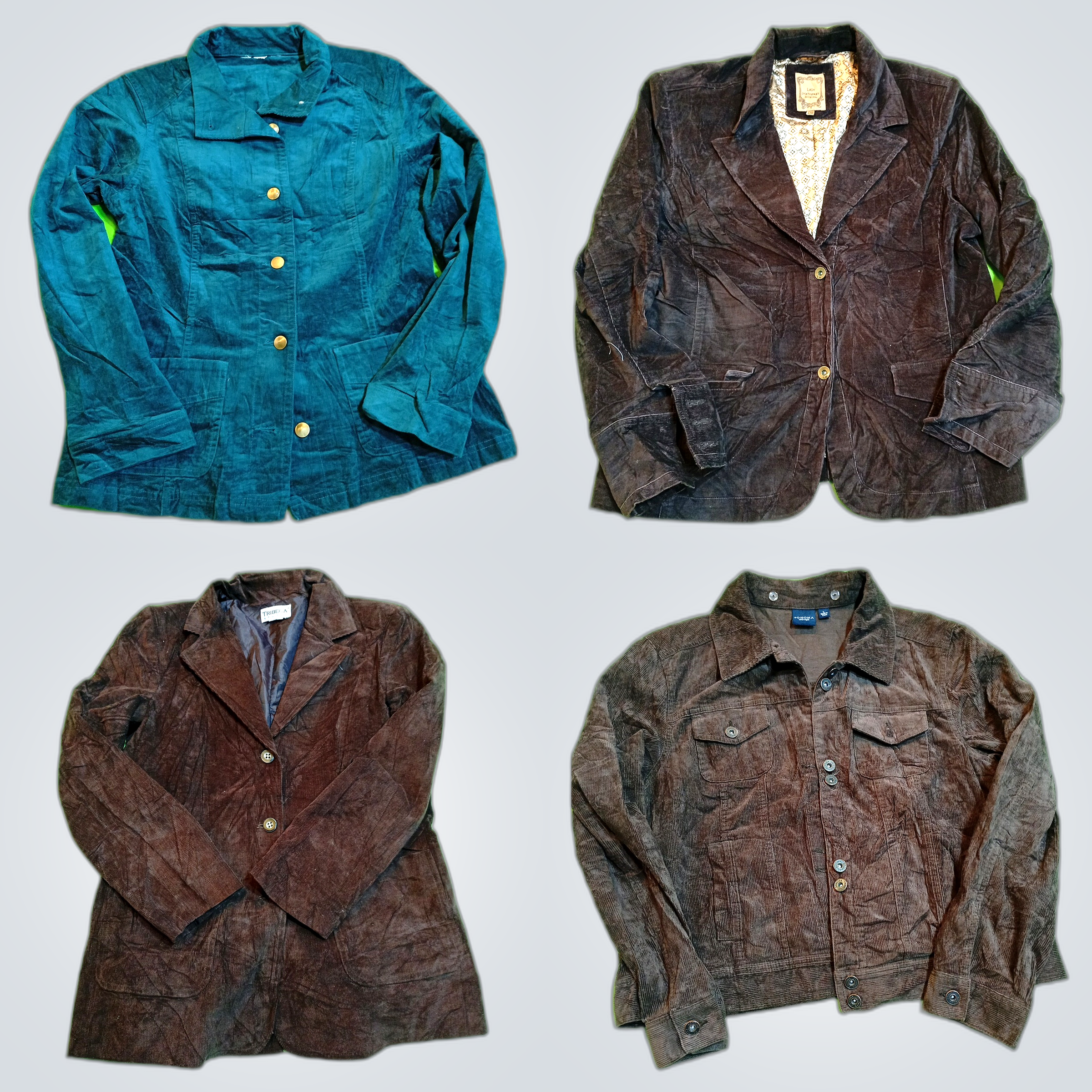 Ensemble de blazers en velours côtelé et en daim -..