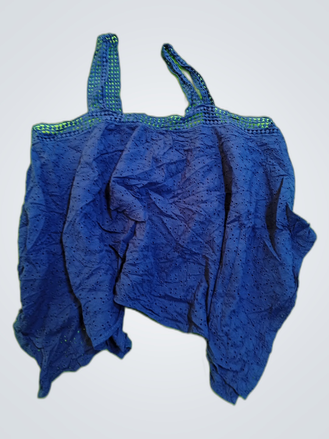 No Boundaries Blusa de Crochê Azul