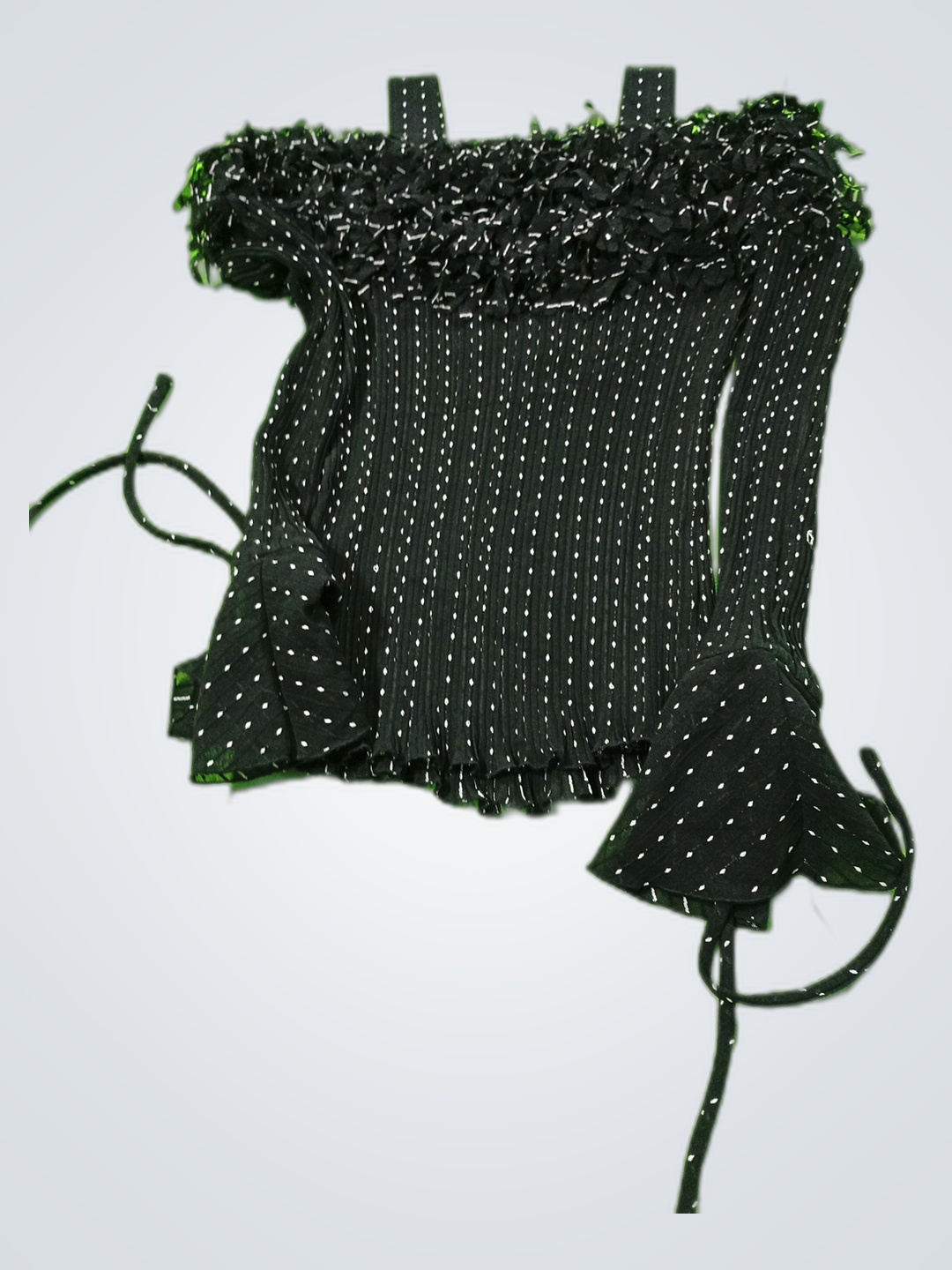 Elynmax Schwarzes Polka-Dot-Corsettop