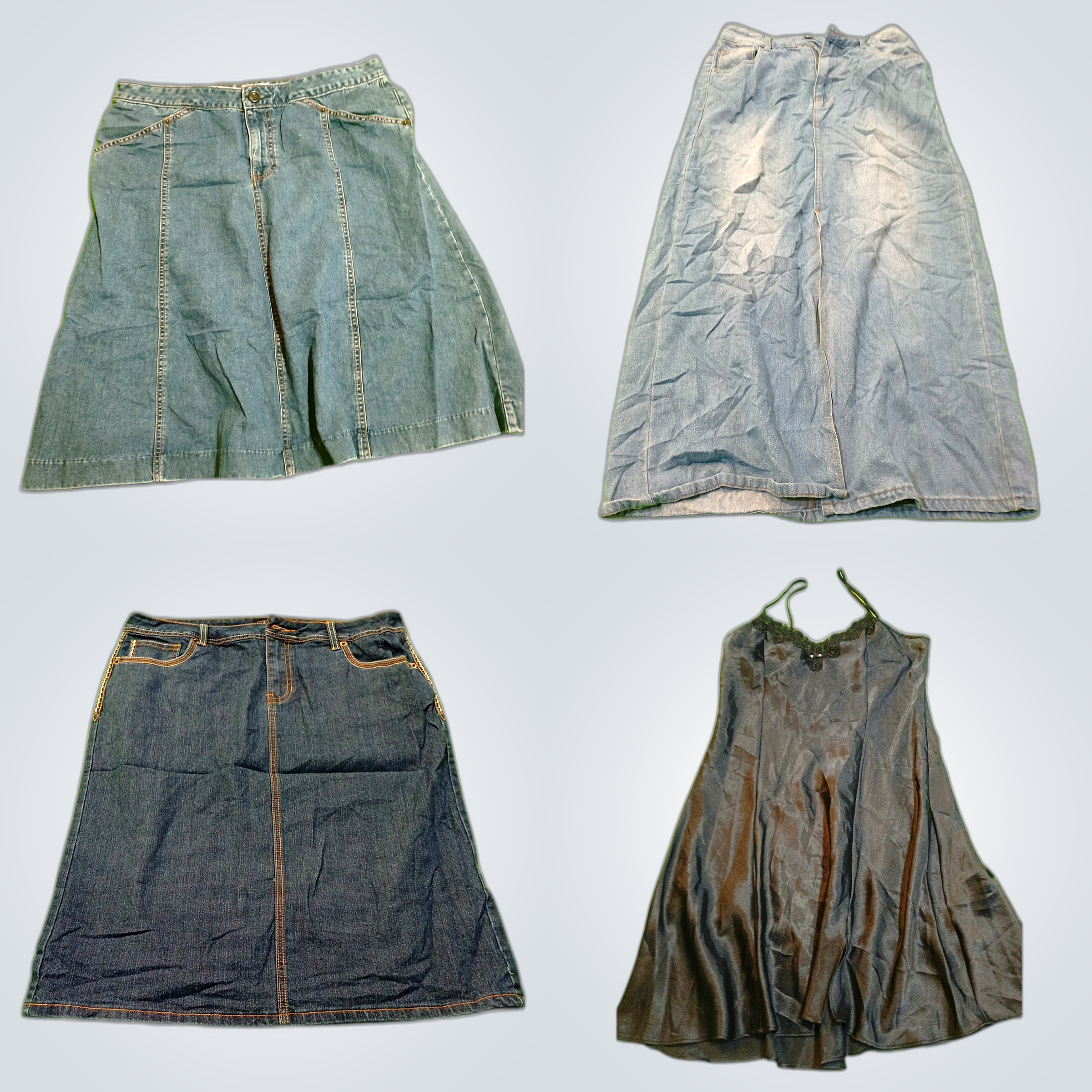 Ensemble de denim et de vêtements d'occasion en bo..