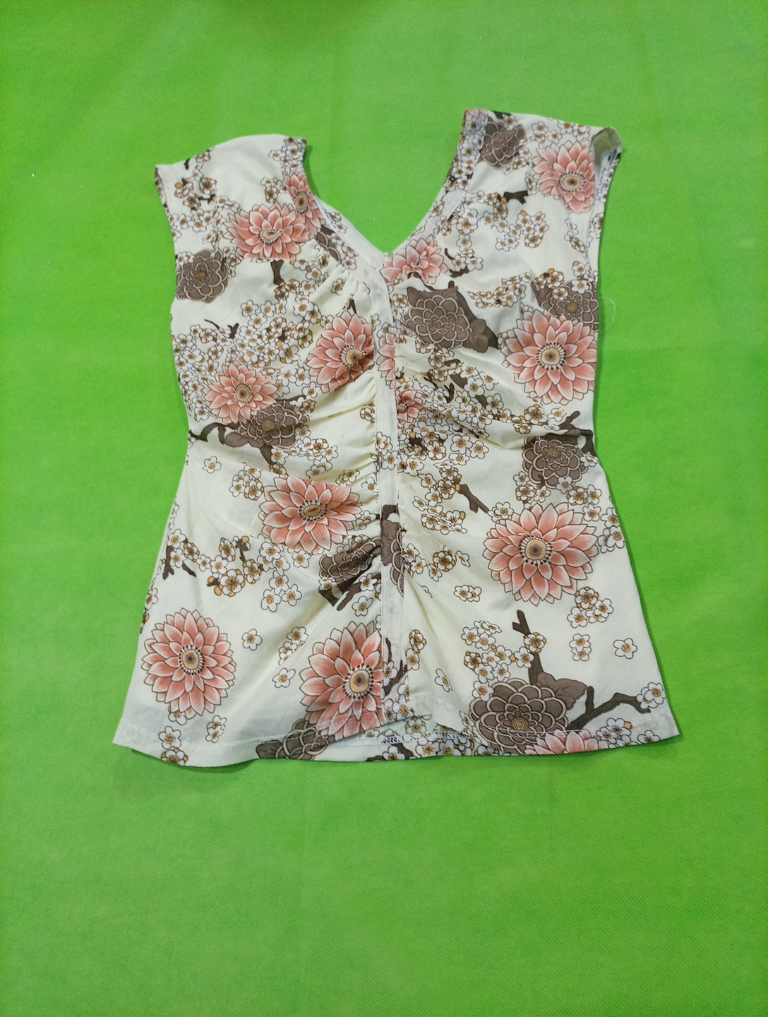 Top Floral Sem Mangas