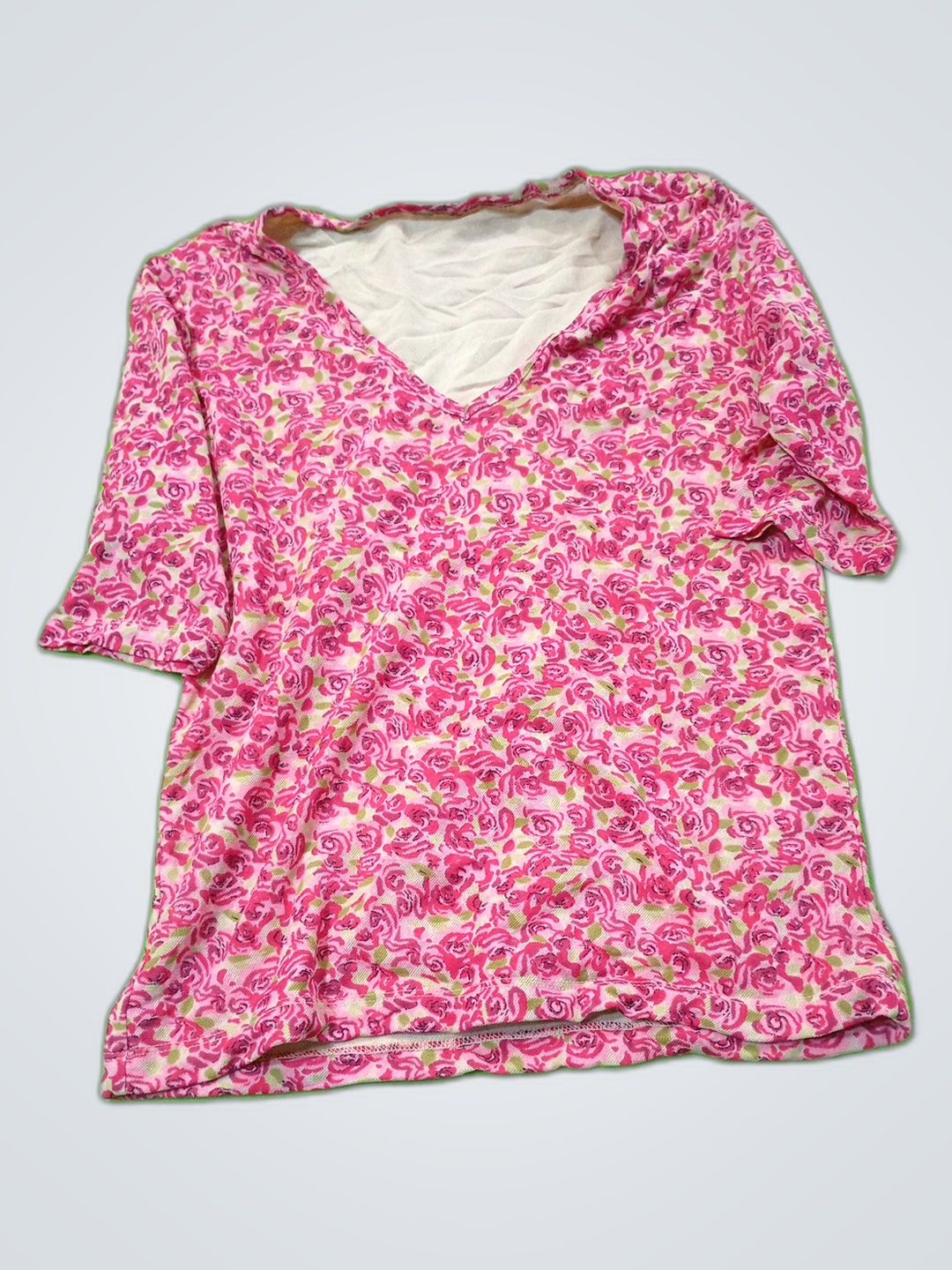 Blusa com Padrão Floral Rosa