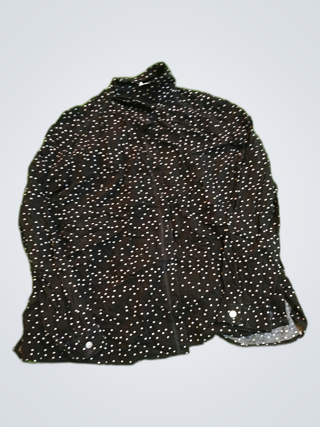 Schwarze Polka-Dot-Bluse