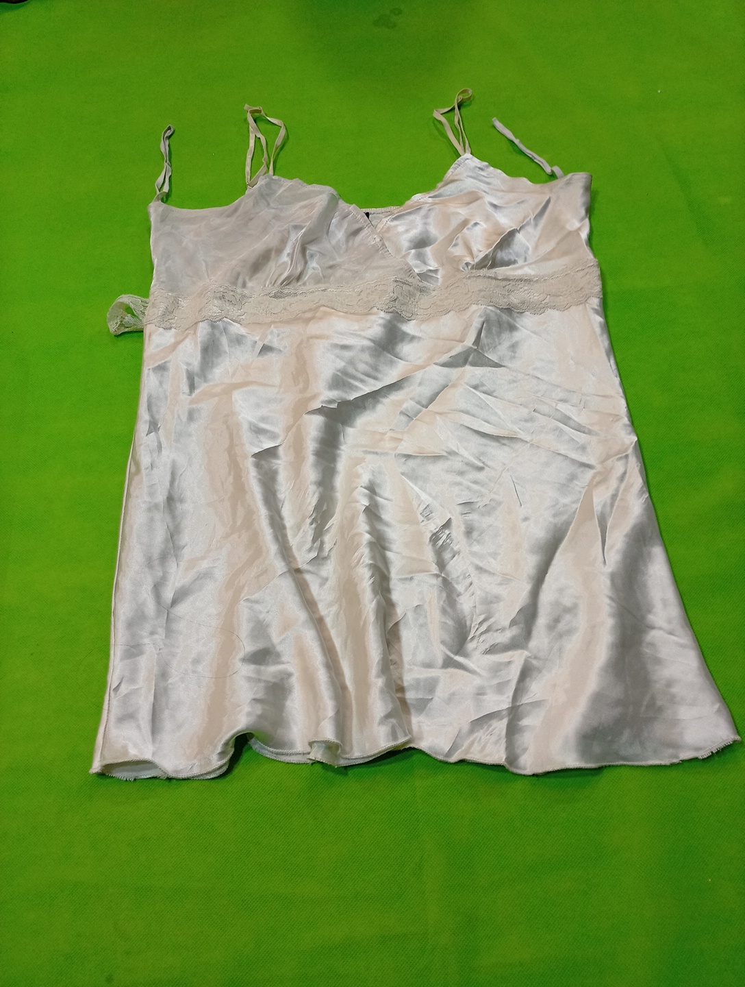 Vanity White Satin Chemise