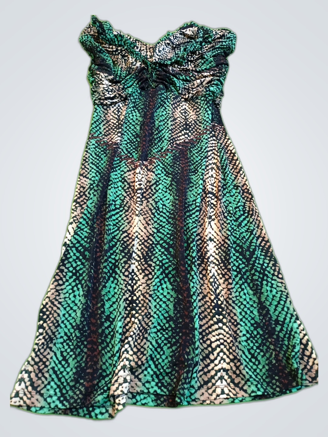 ETCETERA Grün und Schwarz Tiermuster Kleid