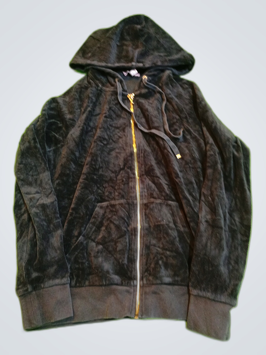 Dirty Couture Schwarzer Samt Hoodie