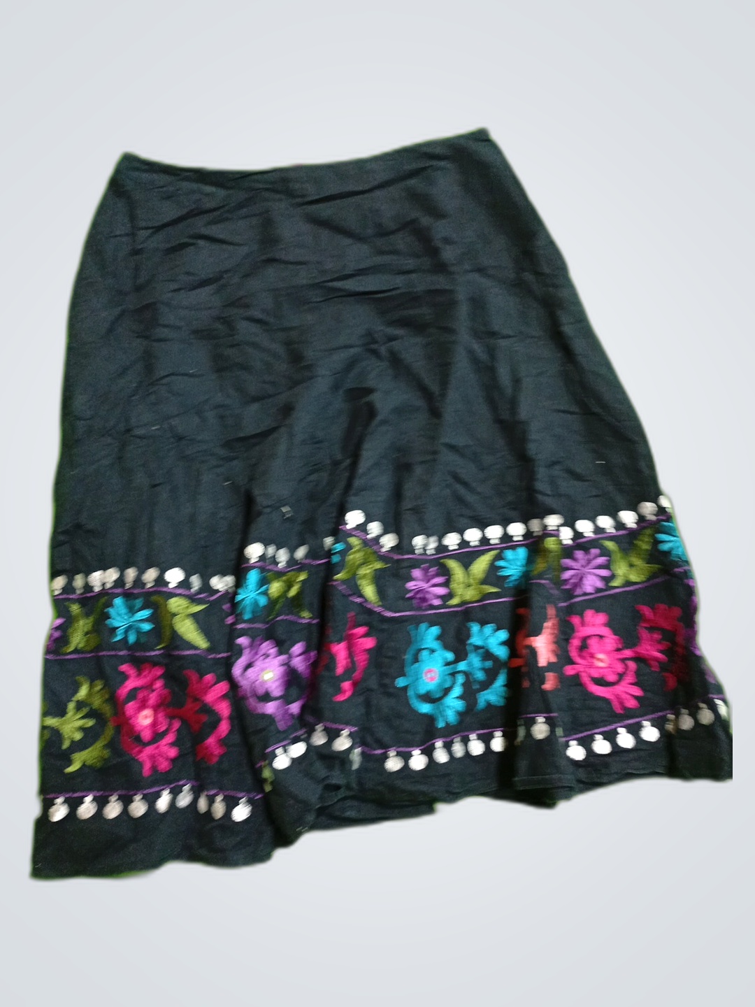 Black Floral Skirt